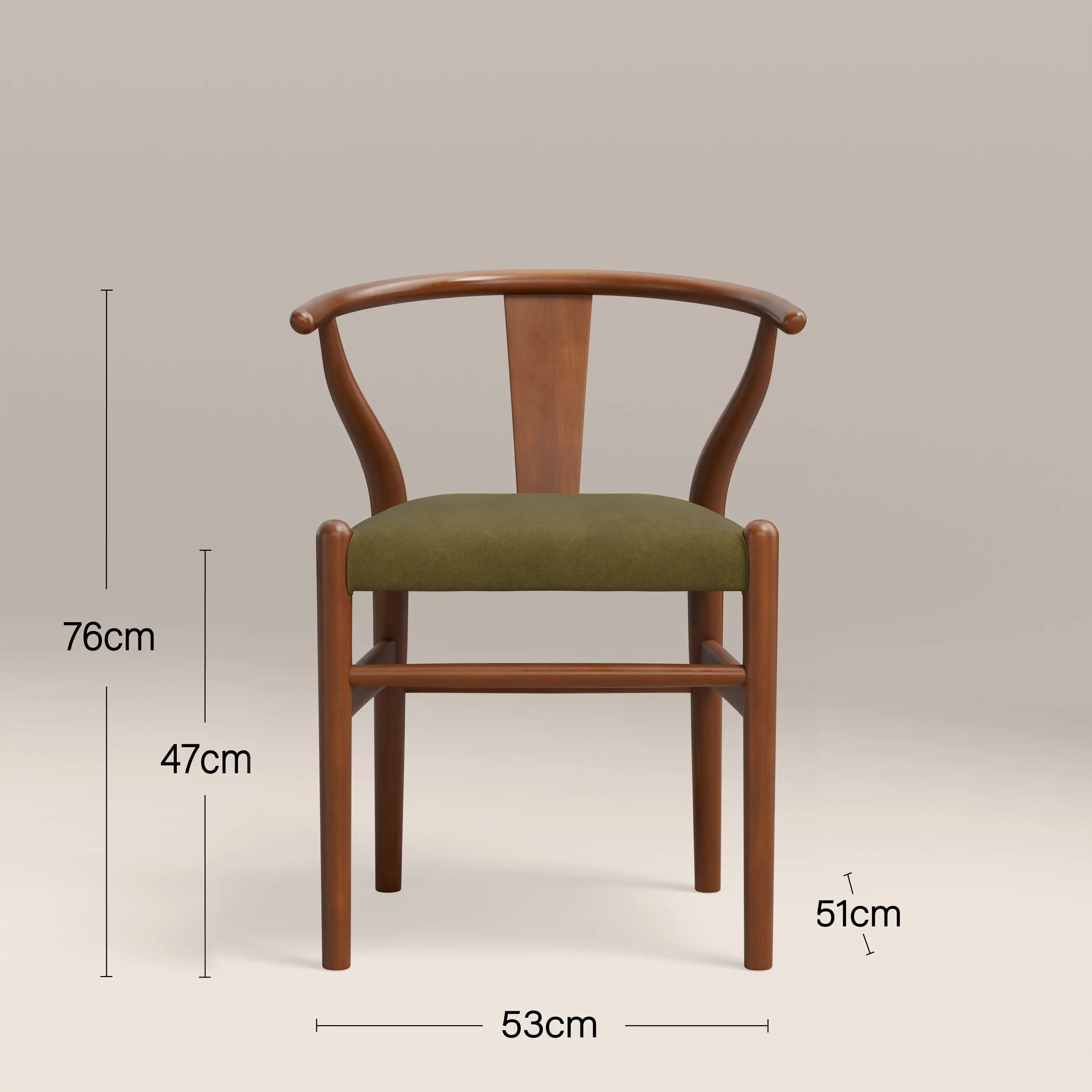 Bjorn Wooden Dining Chair | Moss Green Sustainable Mohair Velvet & Walnut - Image 8