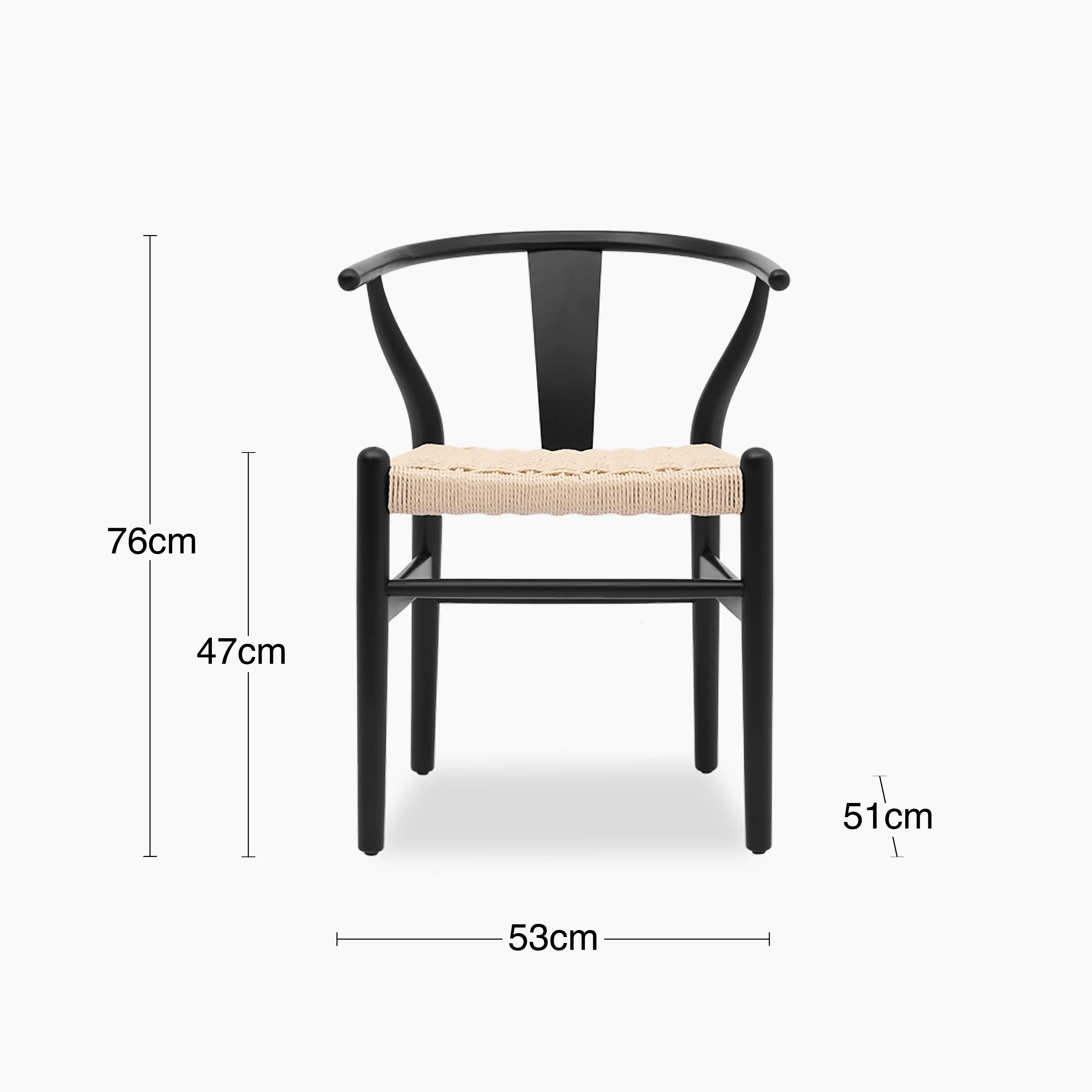 Bjorn Wooden Dining Chair | Natural Weave & Black - Image 7