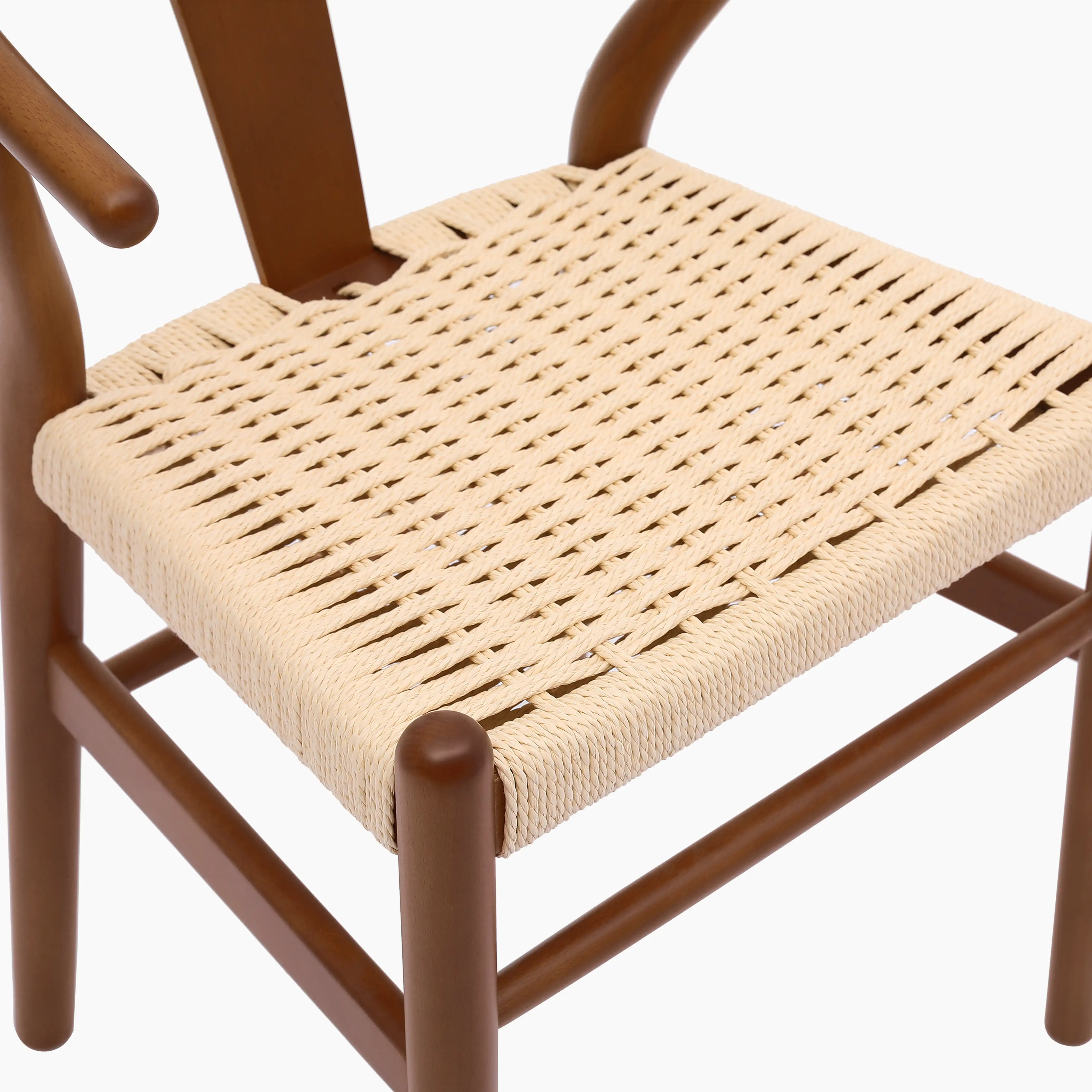 Bjorn Wooden Dining Chair | Natural Weave & Walnut - Image 6