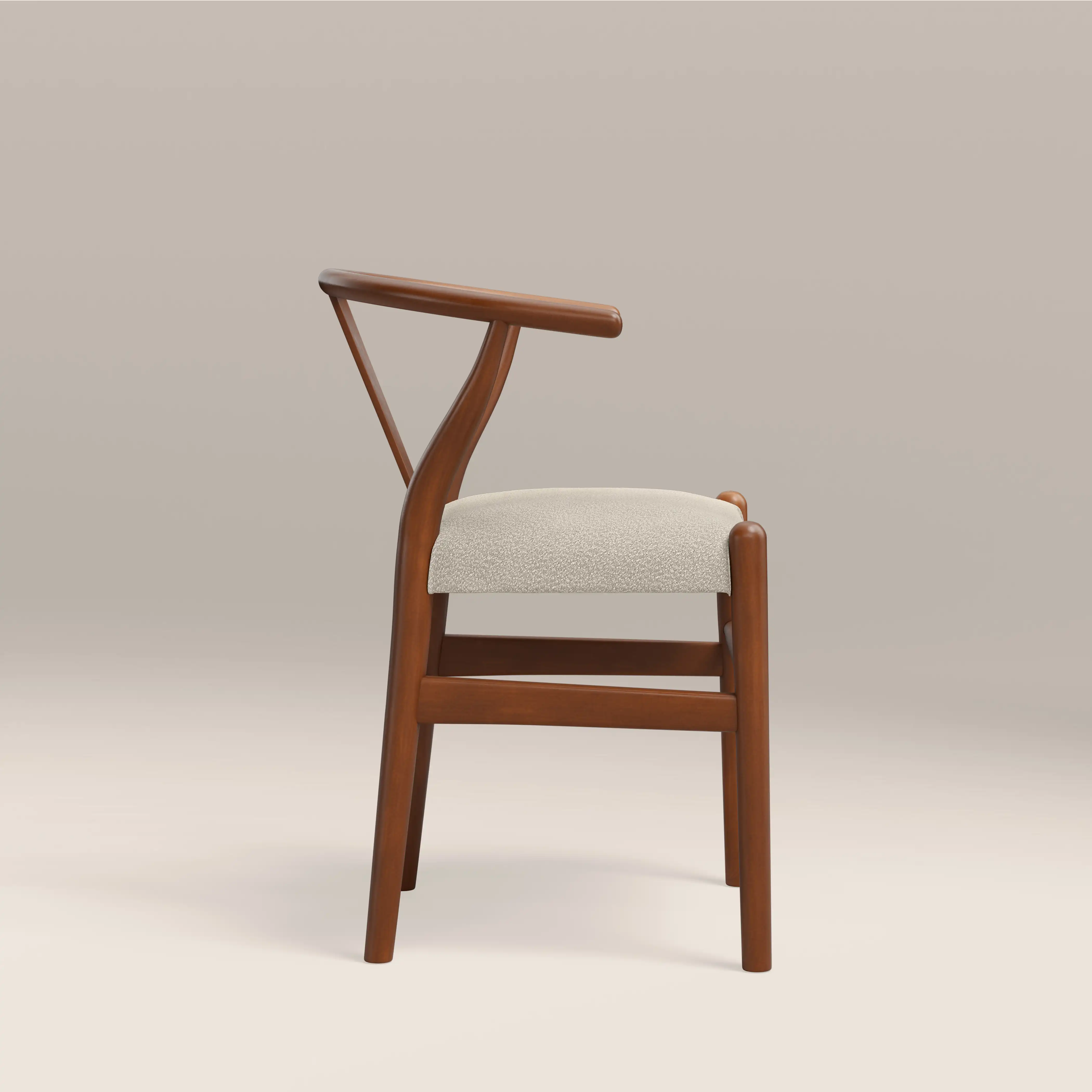 Bjorn Wooden Dining Chair | Speckled Stone Sustainable Boucle & Walnut - Image 4