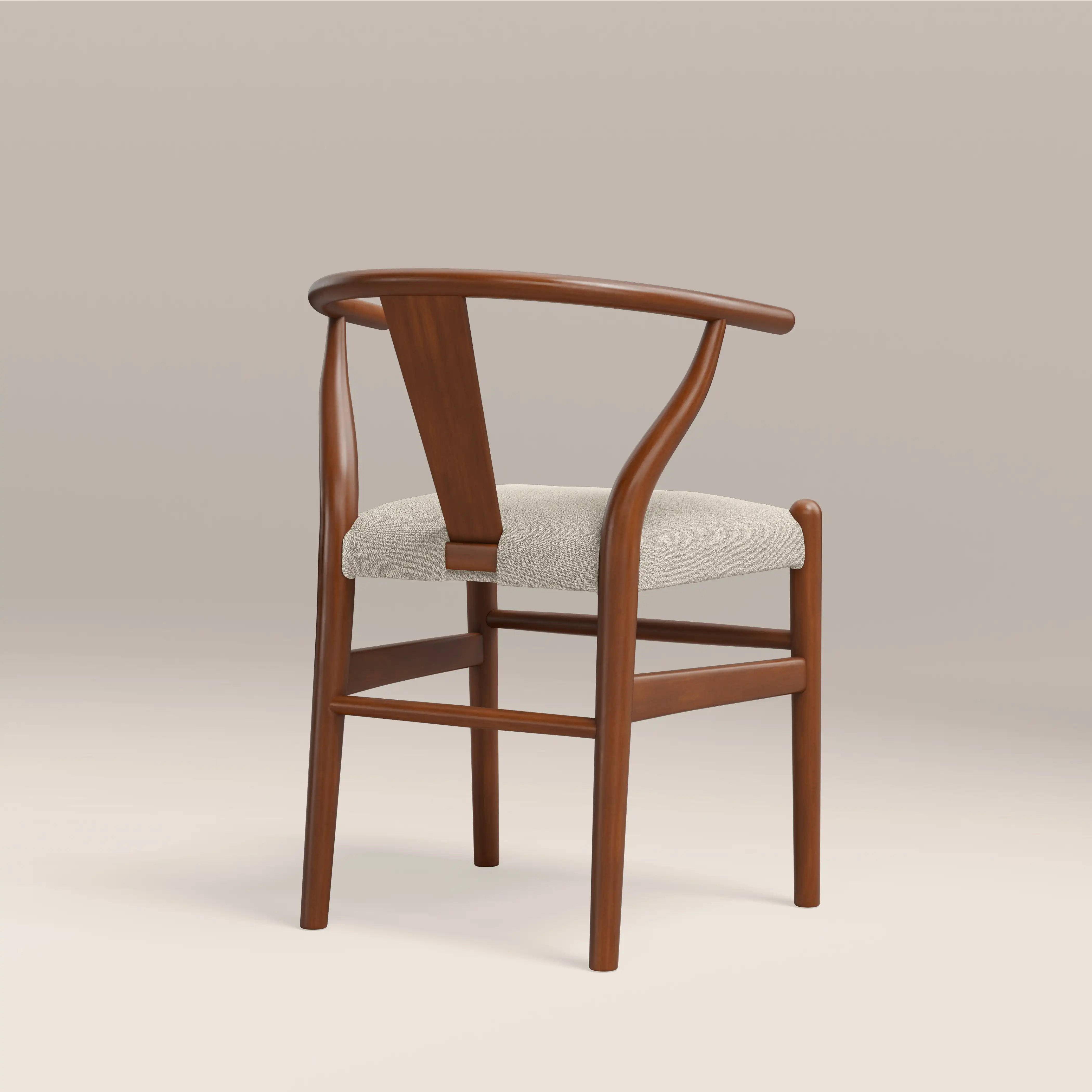 Bjorn Wooden Dining Chair | Speckled Stone Sustainable Boucle & Walnut - Image 5