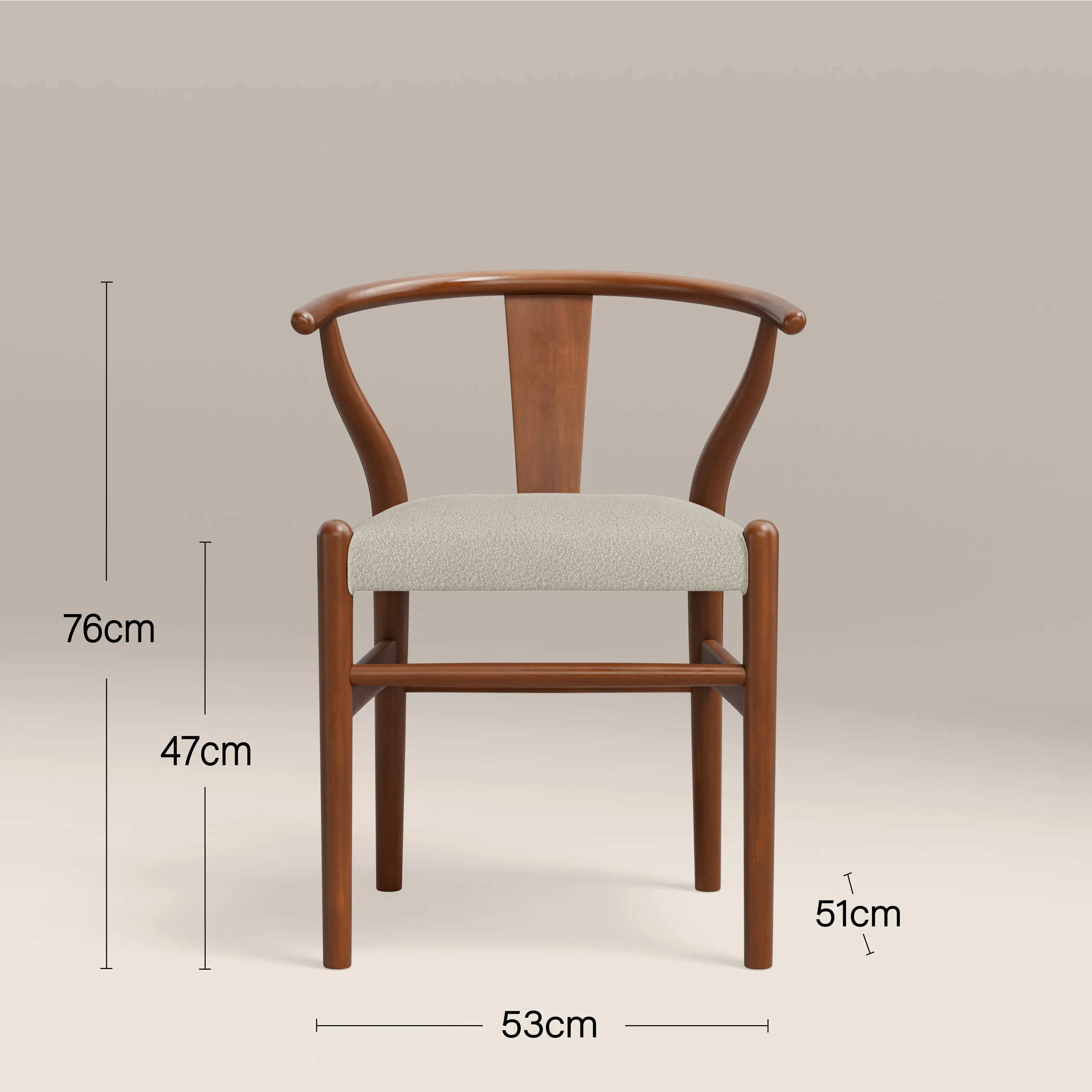 Bjorn Wooden Dining Chair | Speckled Stone Sustainable Boucle & Walnut - Image 7