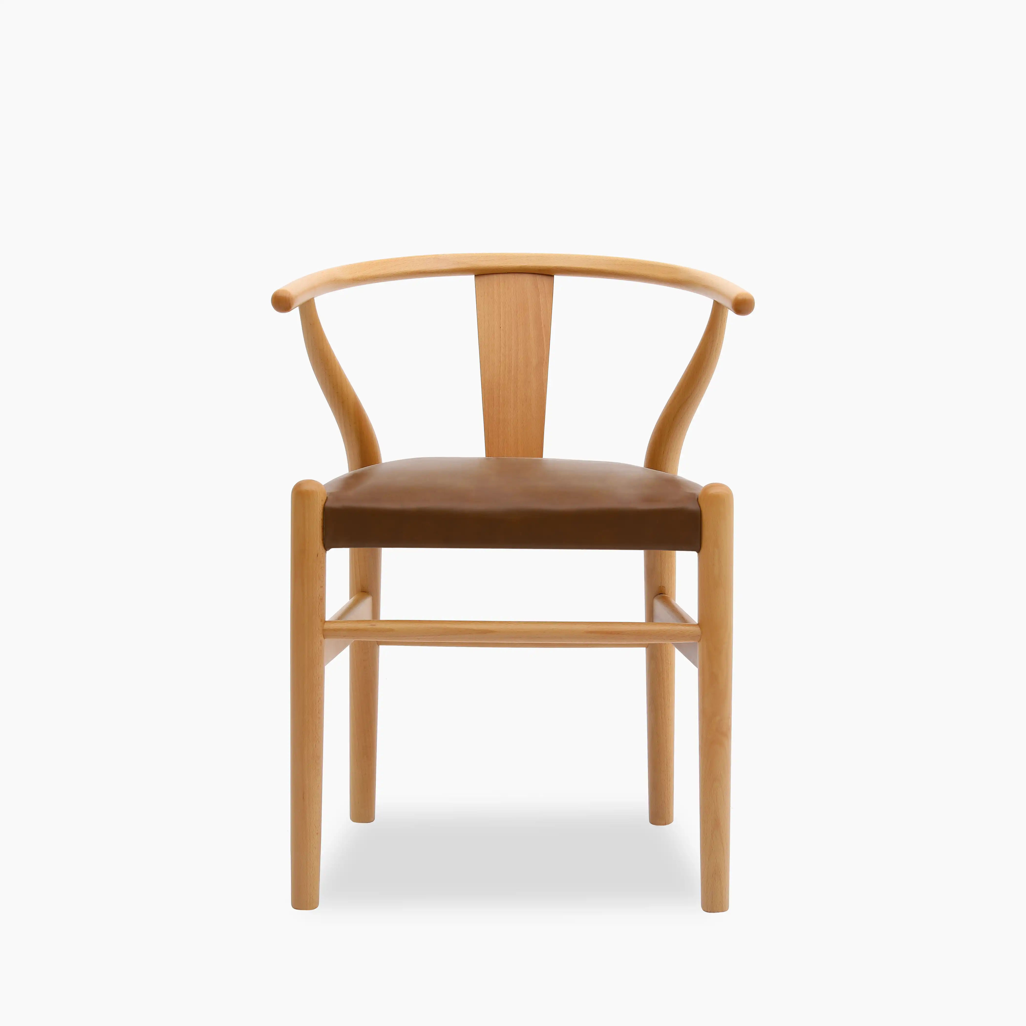 Bjorn Wooden Dining Chair | Vintage Tan Faux Leather & Oak - Image 3