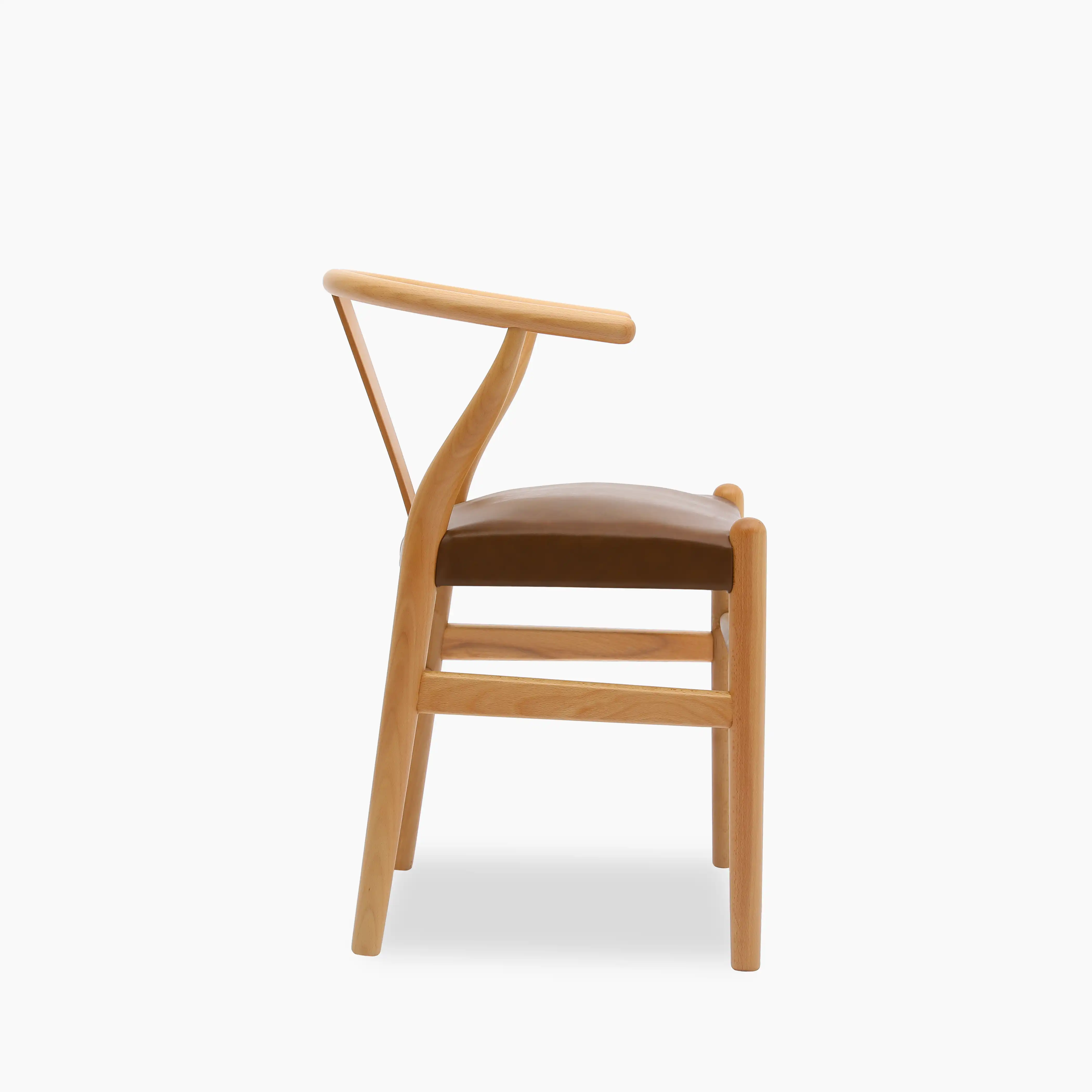 Bjorn Wooden Dining Chair | Vintage Tan Faux Leather & Oak - Image 5