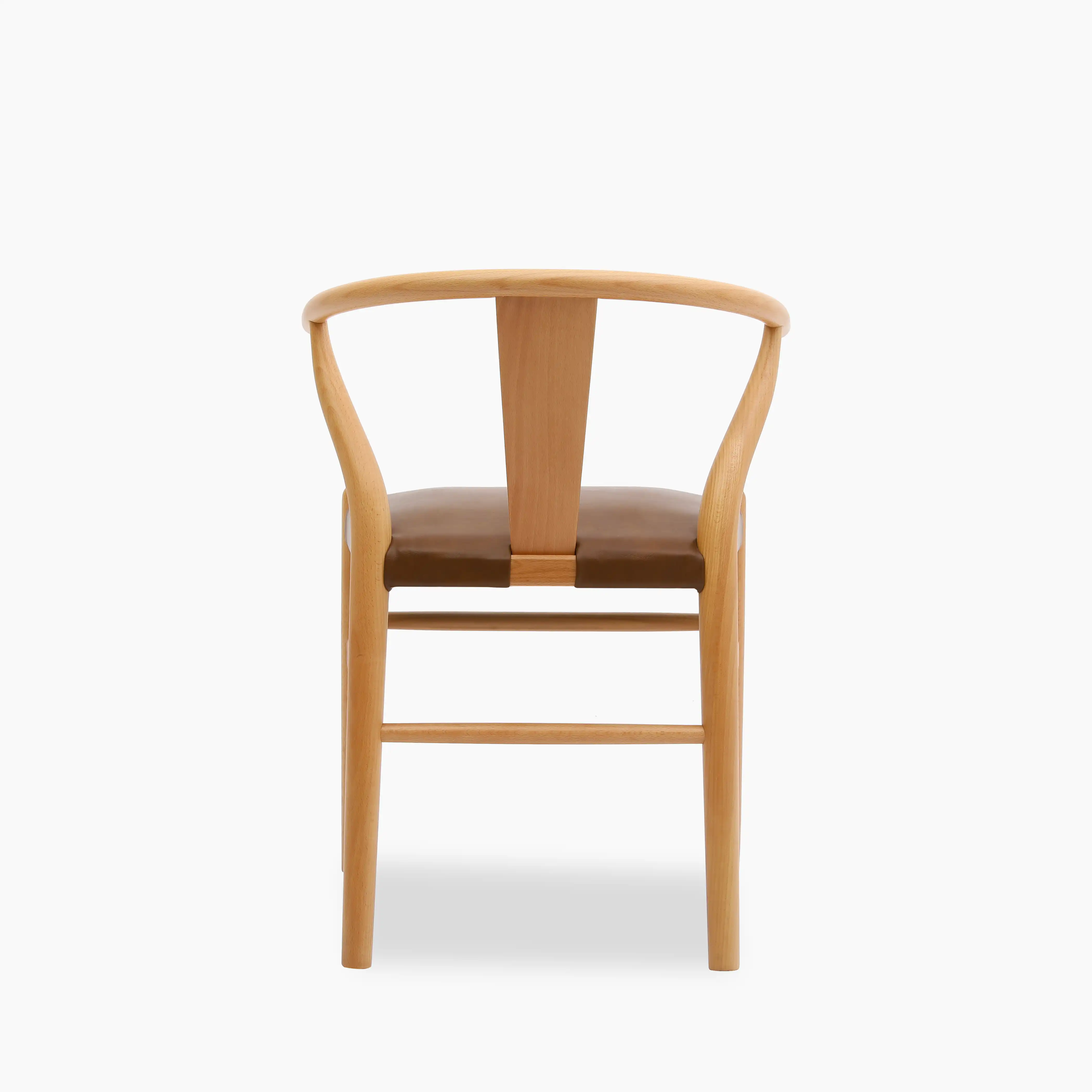 Bjorn Wooden Dining Chair | Vintage Tan Faux Leather & Oak - Image 6