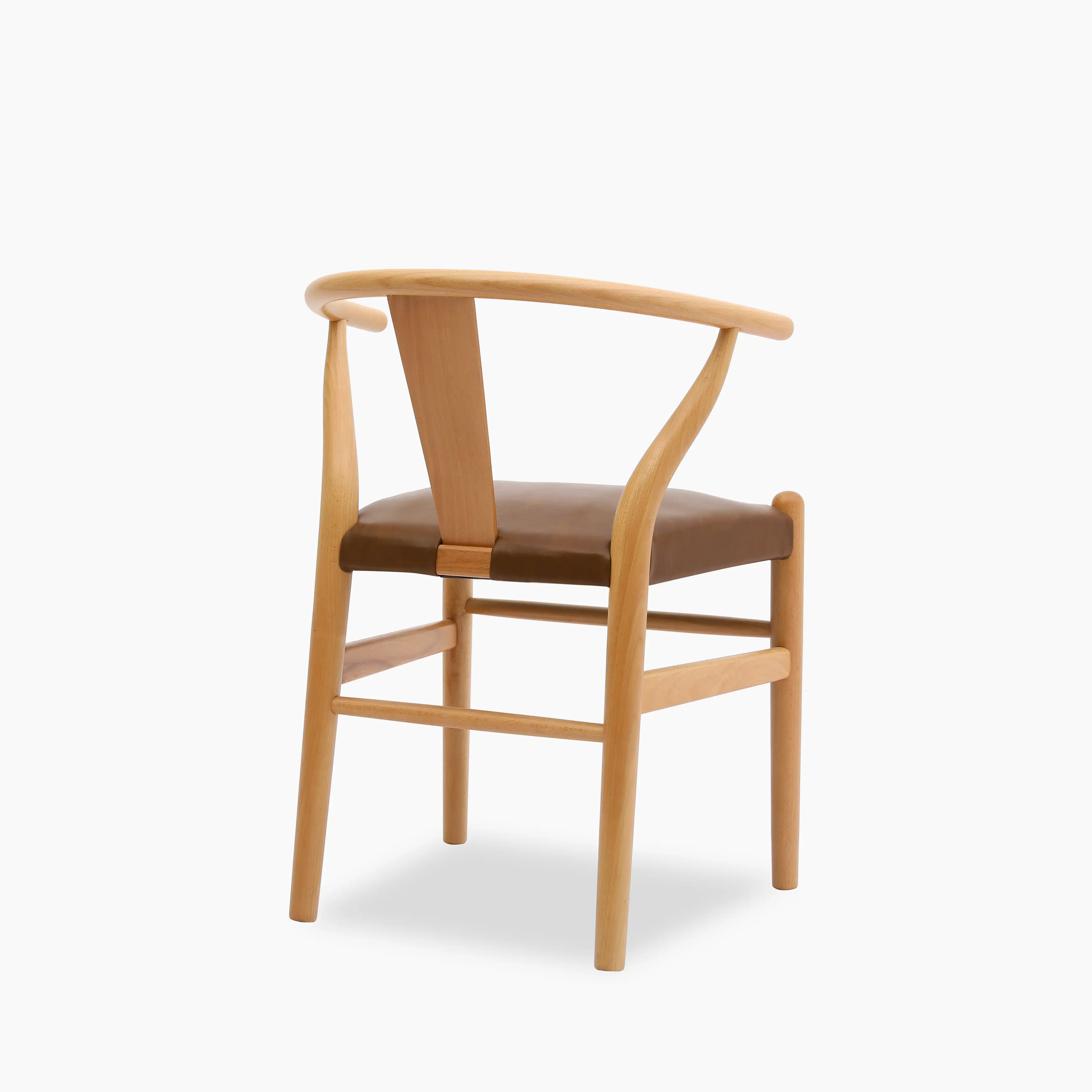 Bjorn Wooden Dining Chair | Vintage Tan Faux Leather & Oak - Image 7