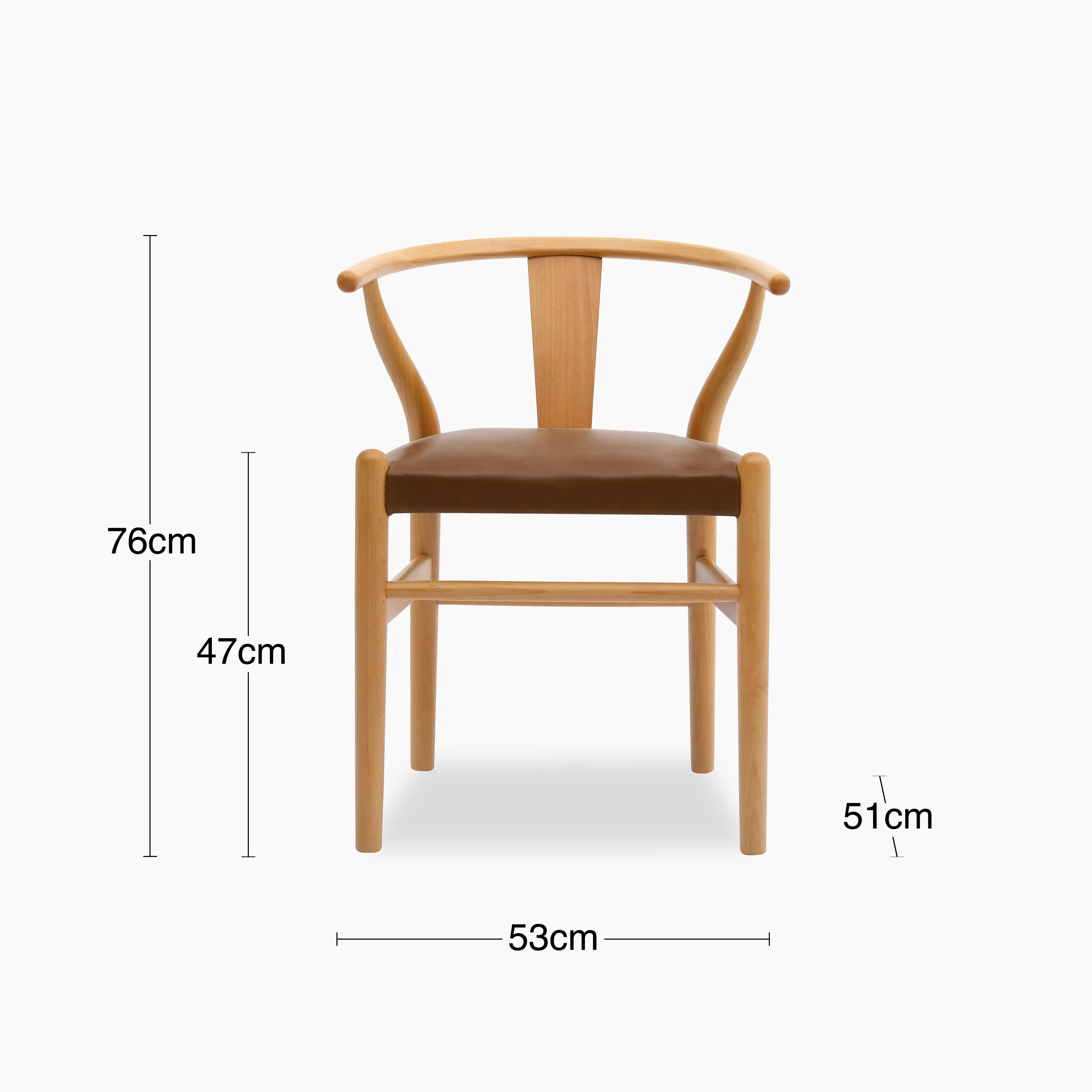 Bjorn Wooden Dining Chair | Vintage Tan Faux Leather & Oak - Image 9