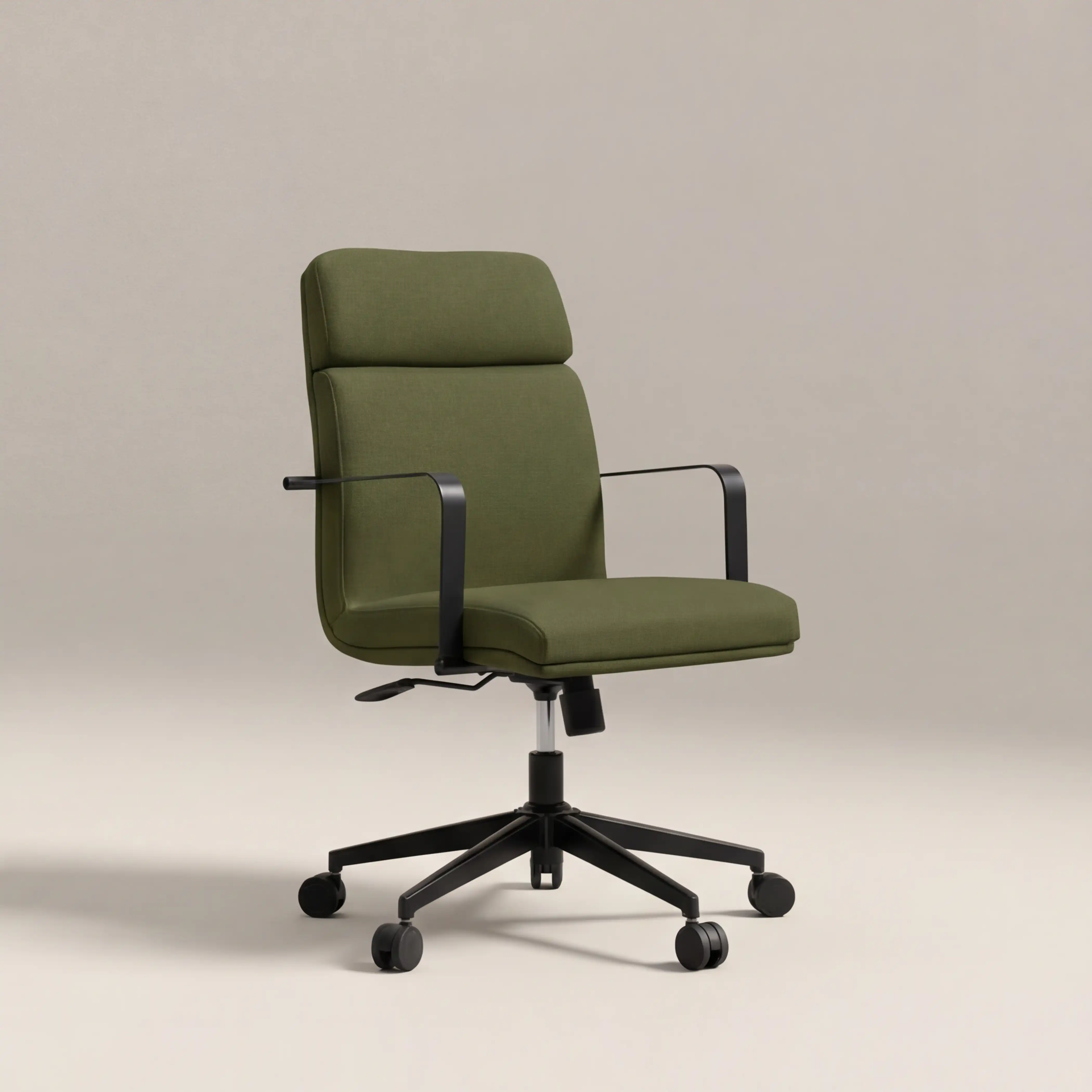 Blaire Office Chair | Olive Green Faux Leather & Black - Image 2