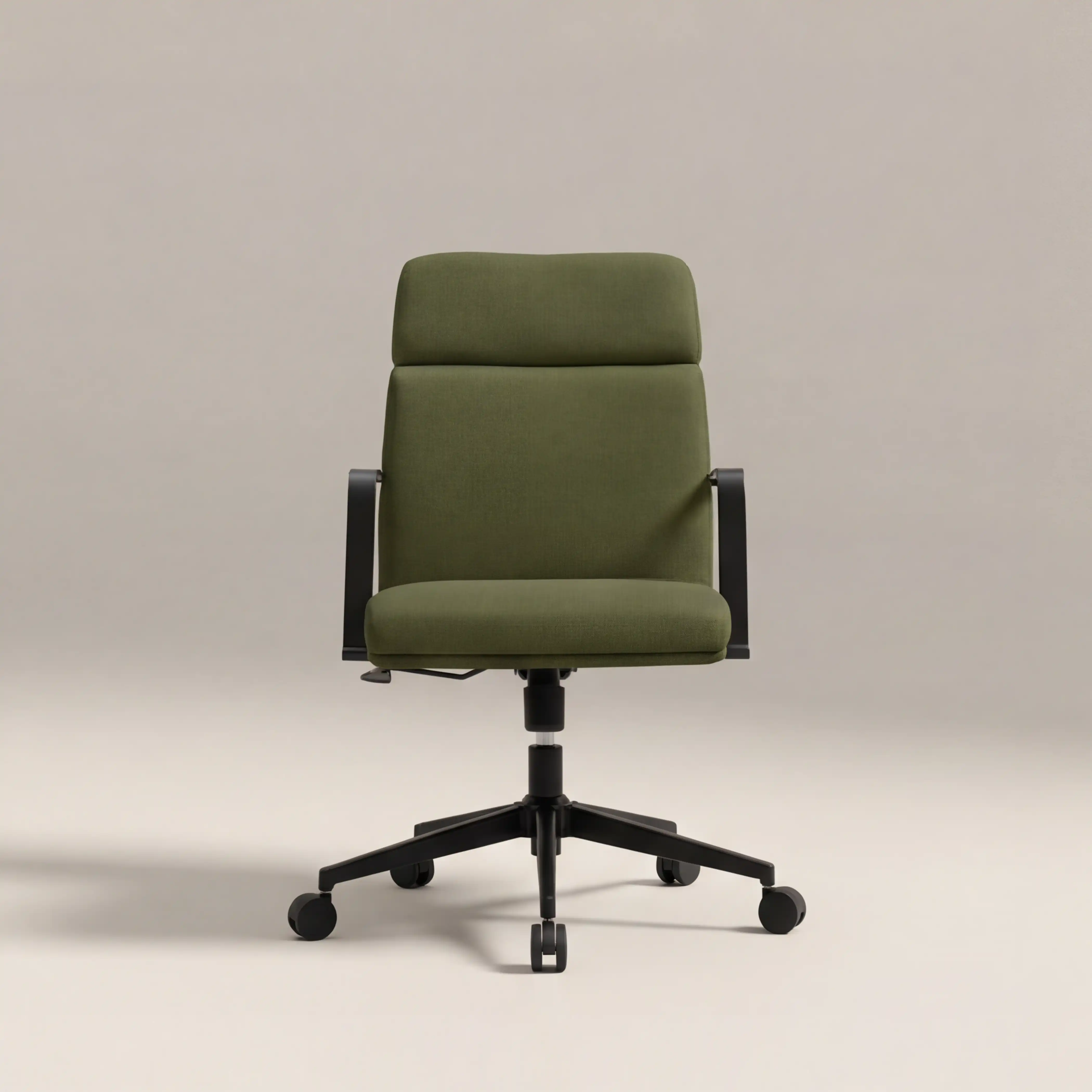 Blaire Office Chair | Olive Green Faux Leather & Black - Image 3