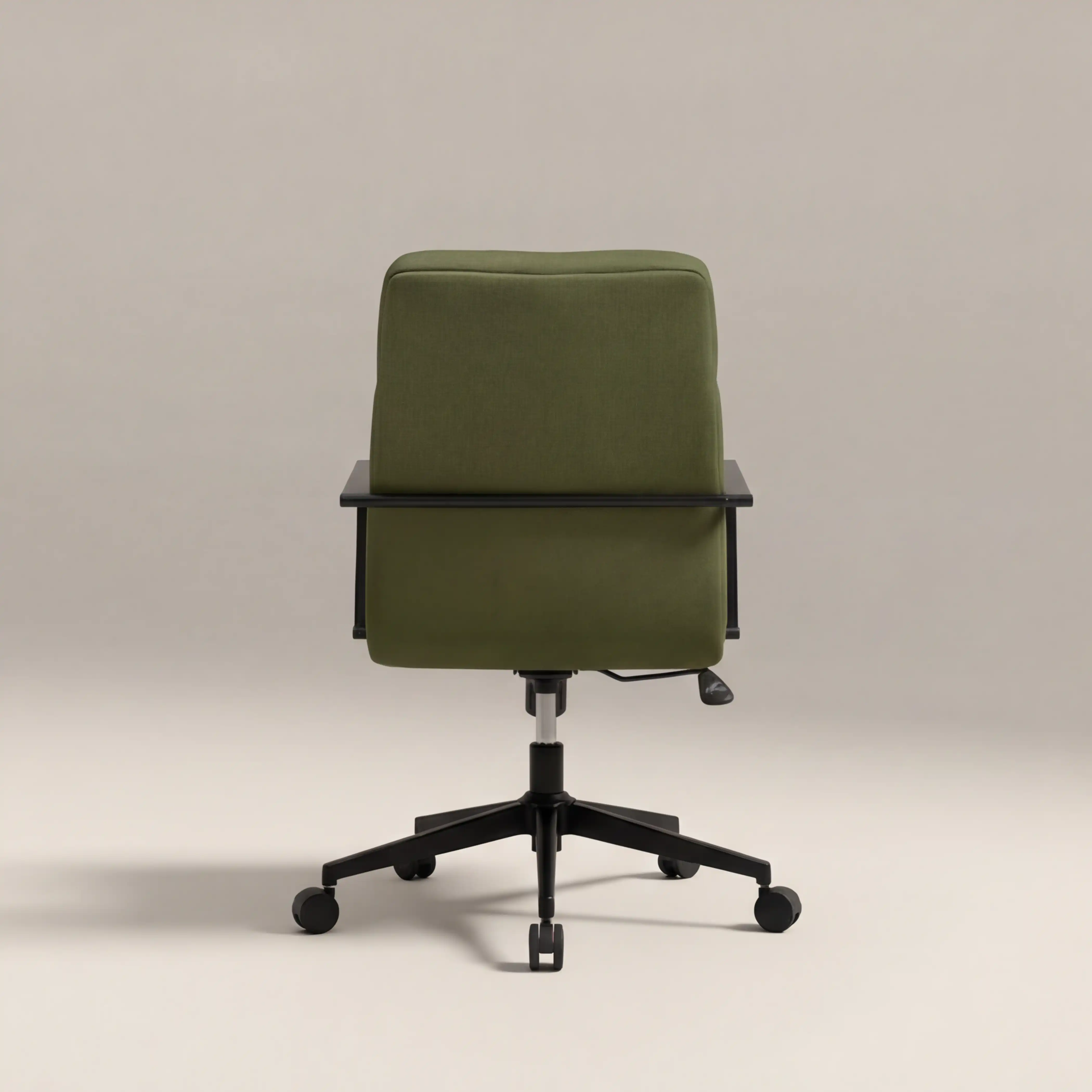 Blaire Office Chair | Olive Green Faux Leather & Black - Image 6
