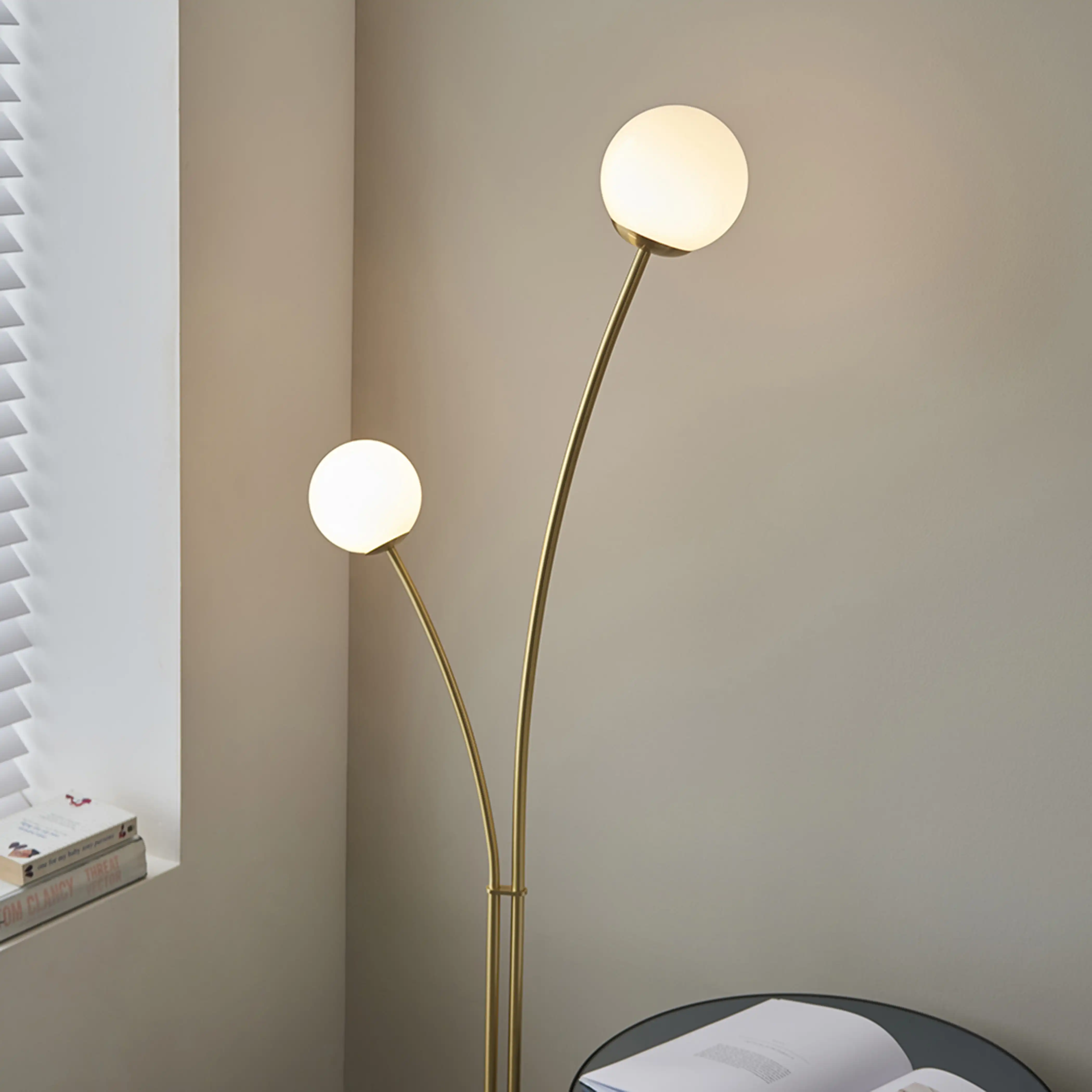 Bloom Floor Lamp | Opal & Brass - Image 4