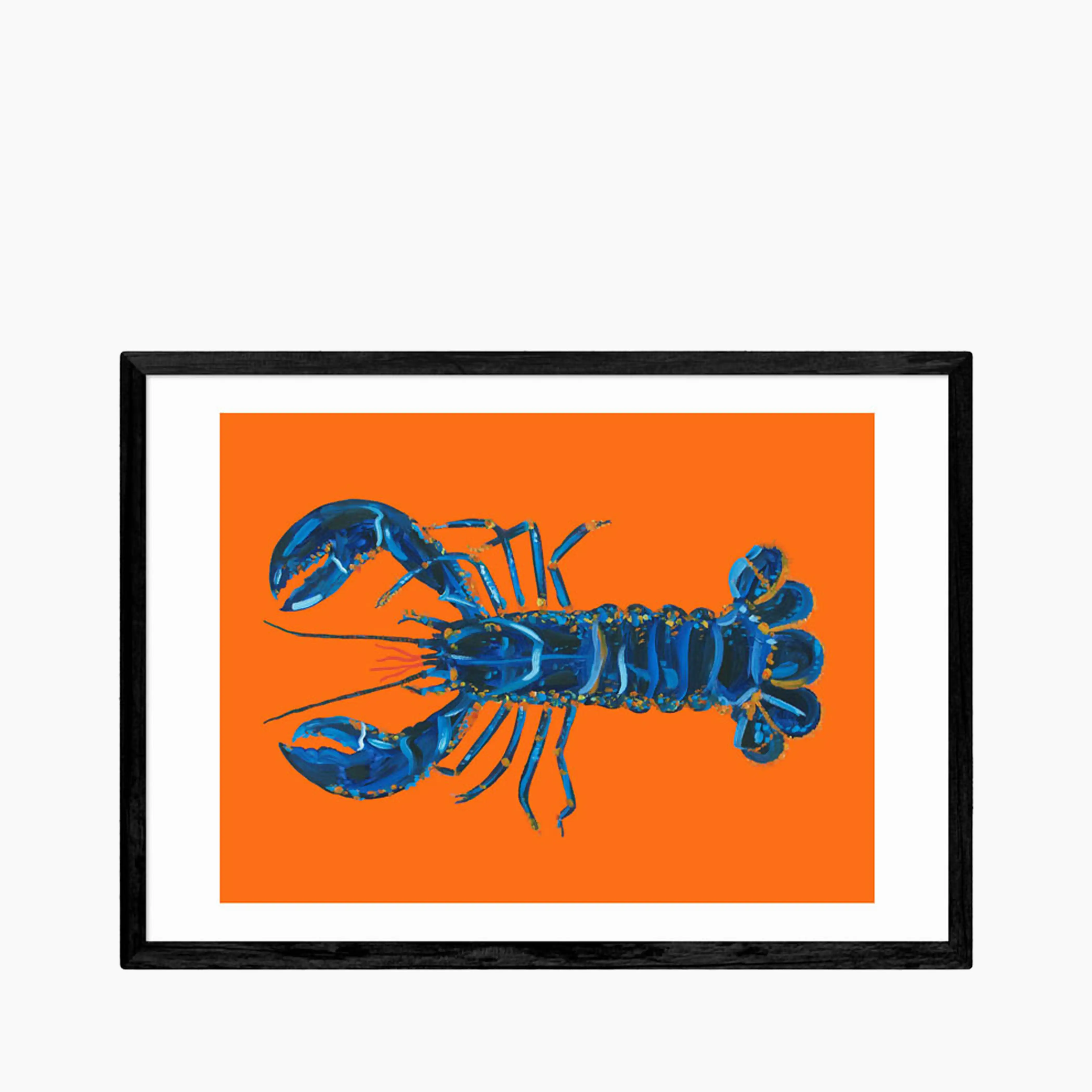Blue Lobster On Orange Graphic Print - Image 2