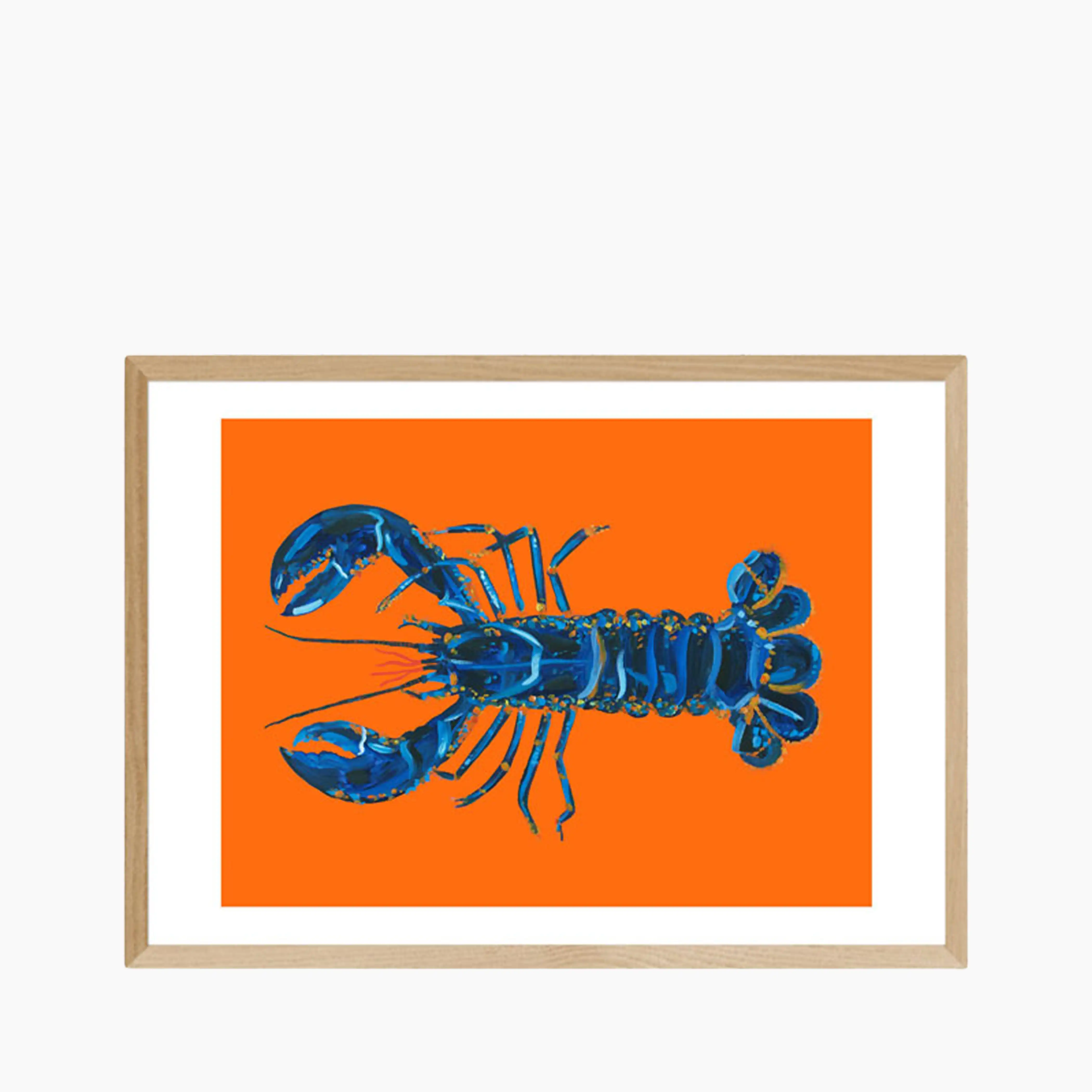 Blue Lobster On Orange Graphic Print - Image 7