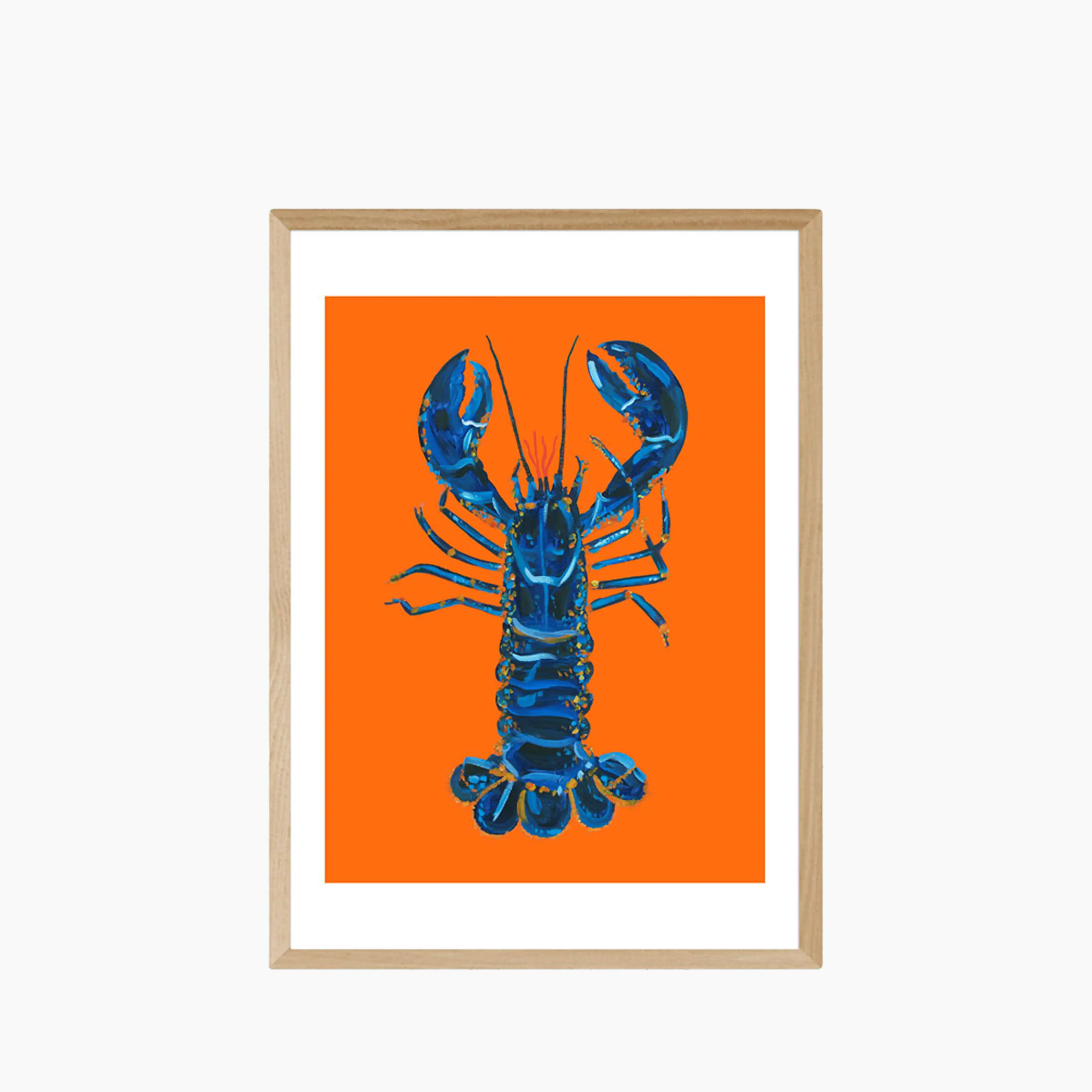 Blue Lobster On Orange Graphic Print - Image 8
