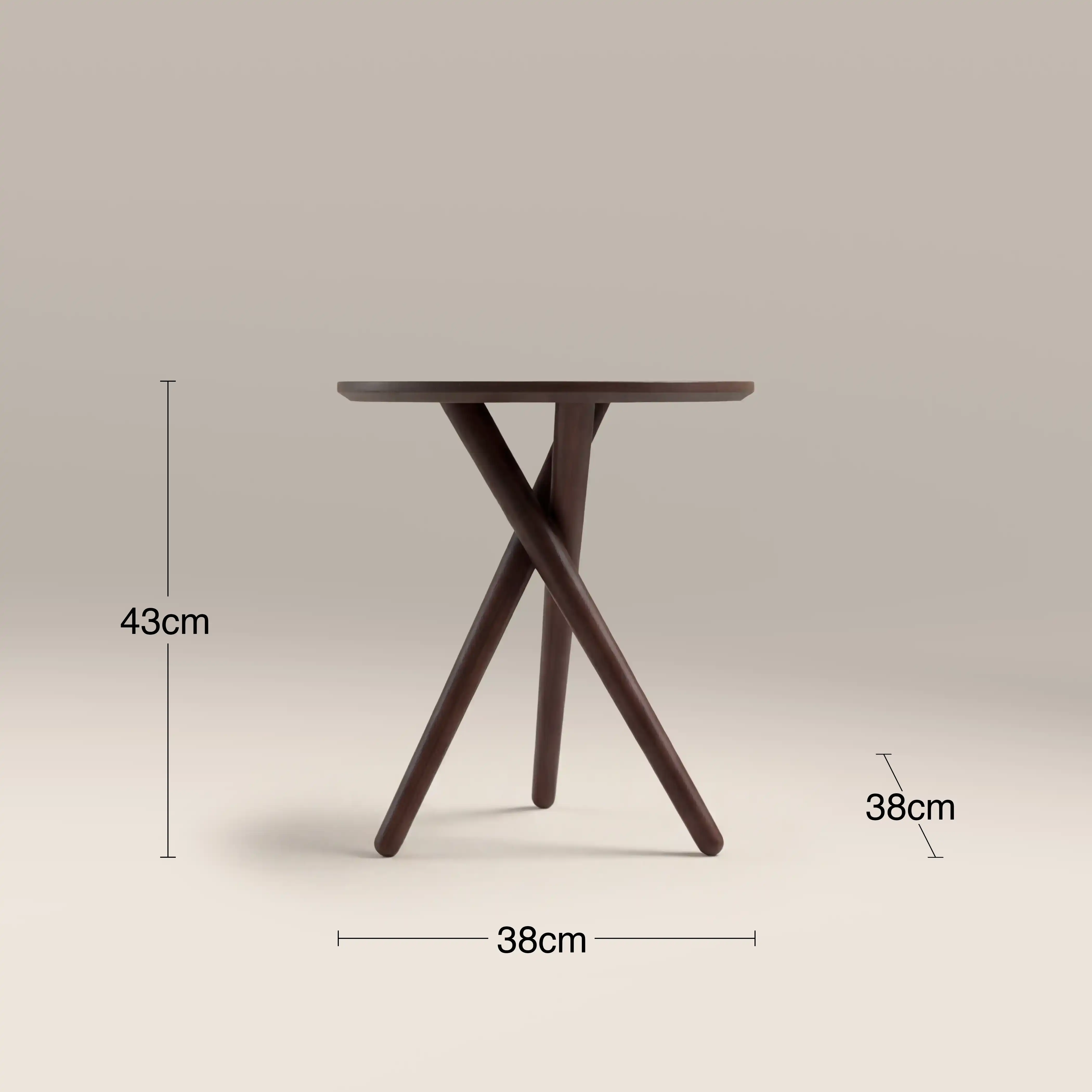 Boden Round Wooden Side Table | Walnut - Image 5