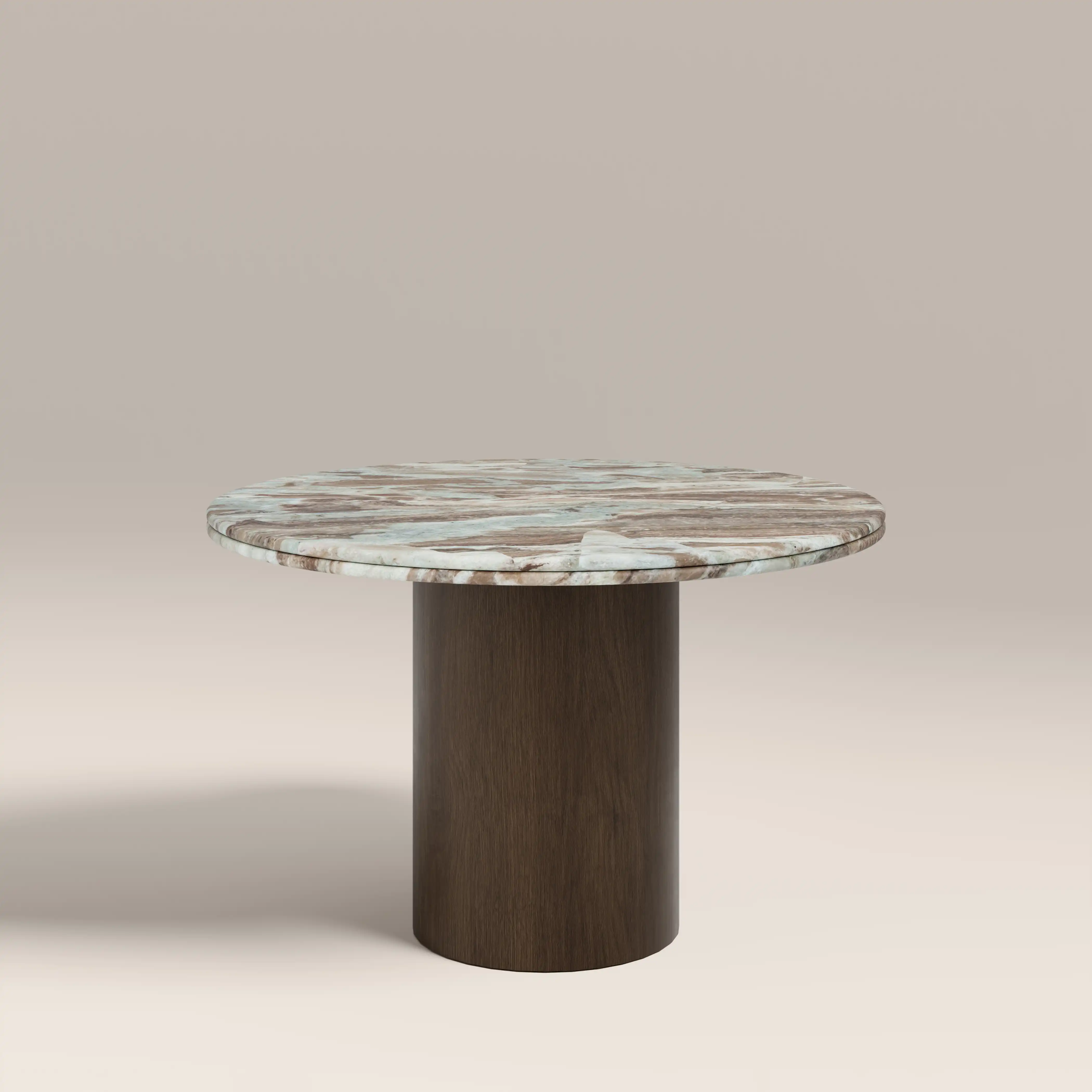 Bond 4 Seat Round Dining Table | French Riviera Marble & Walnut - Image 2