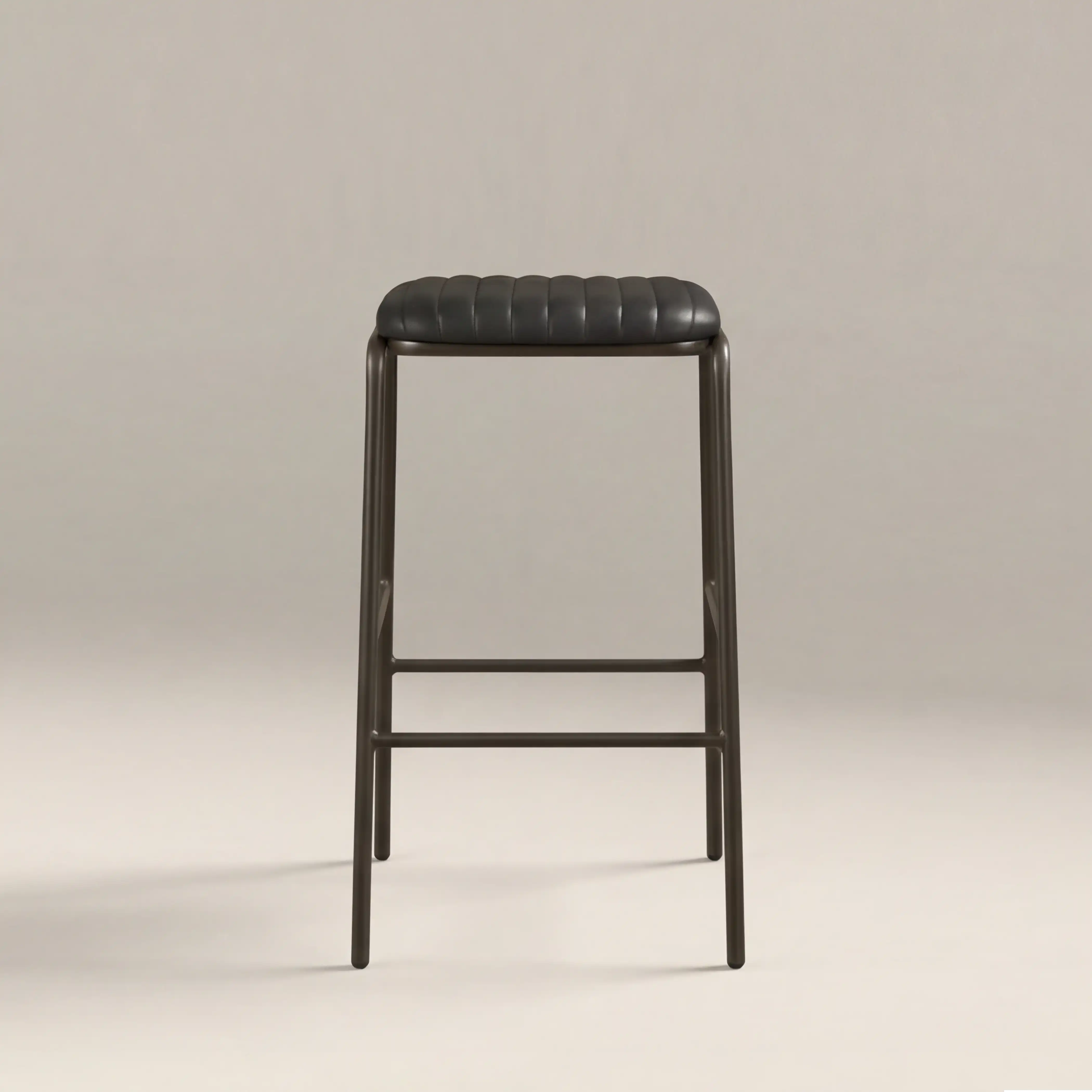 Boston Bar Stool | Vintage Black Faux Leather & Black - Image 4