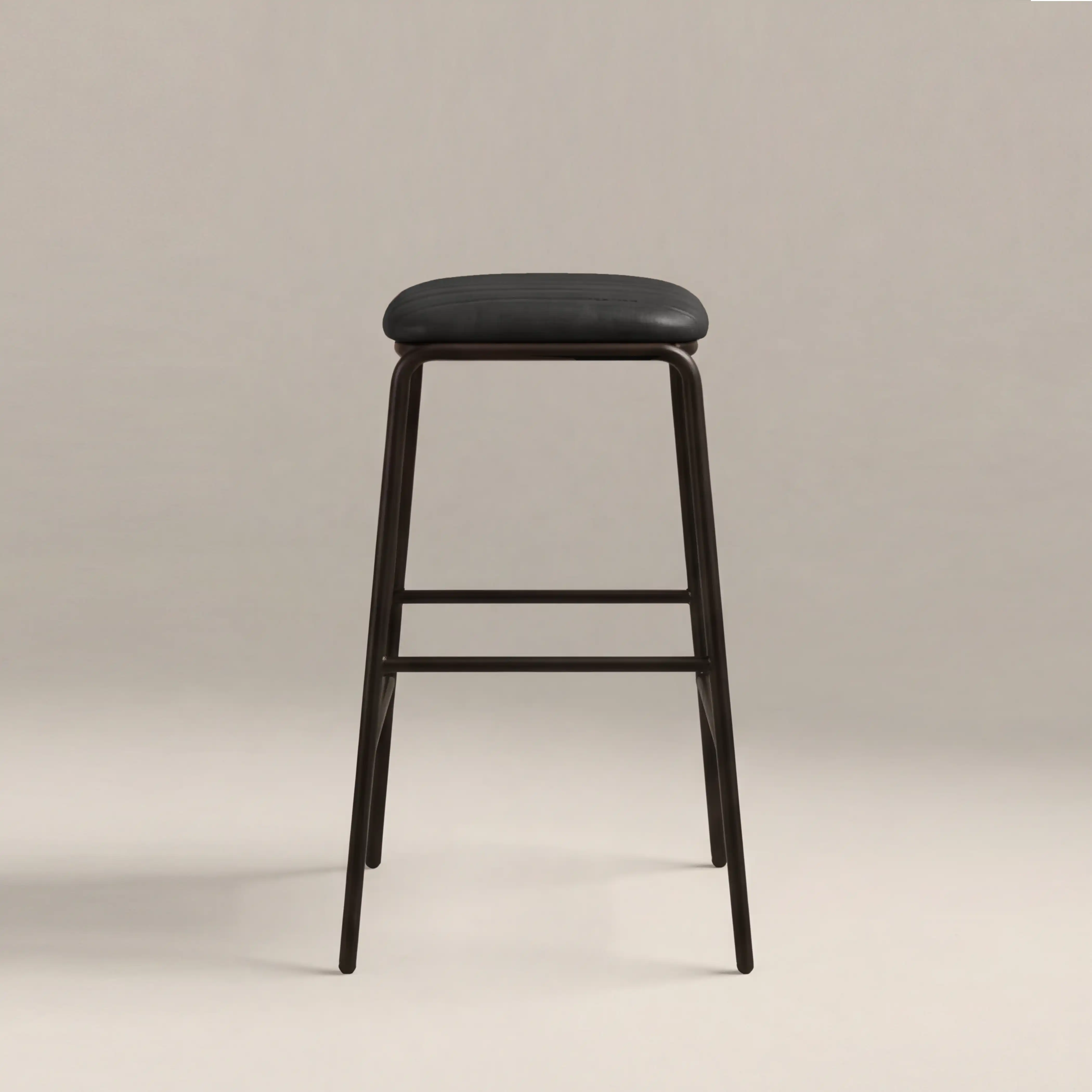 Boston Bar Stool | Vintage Black Faux Leather & Black - Image 5