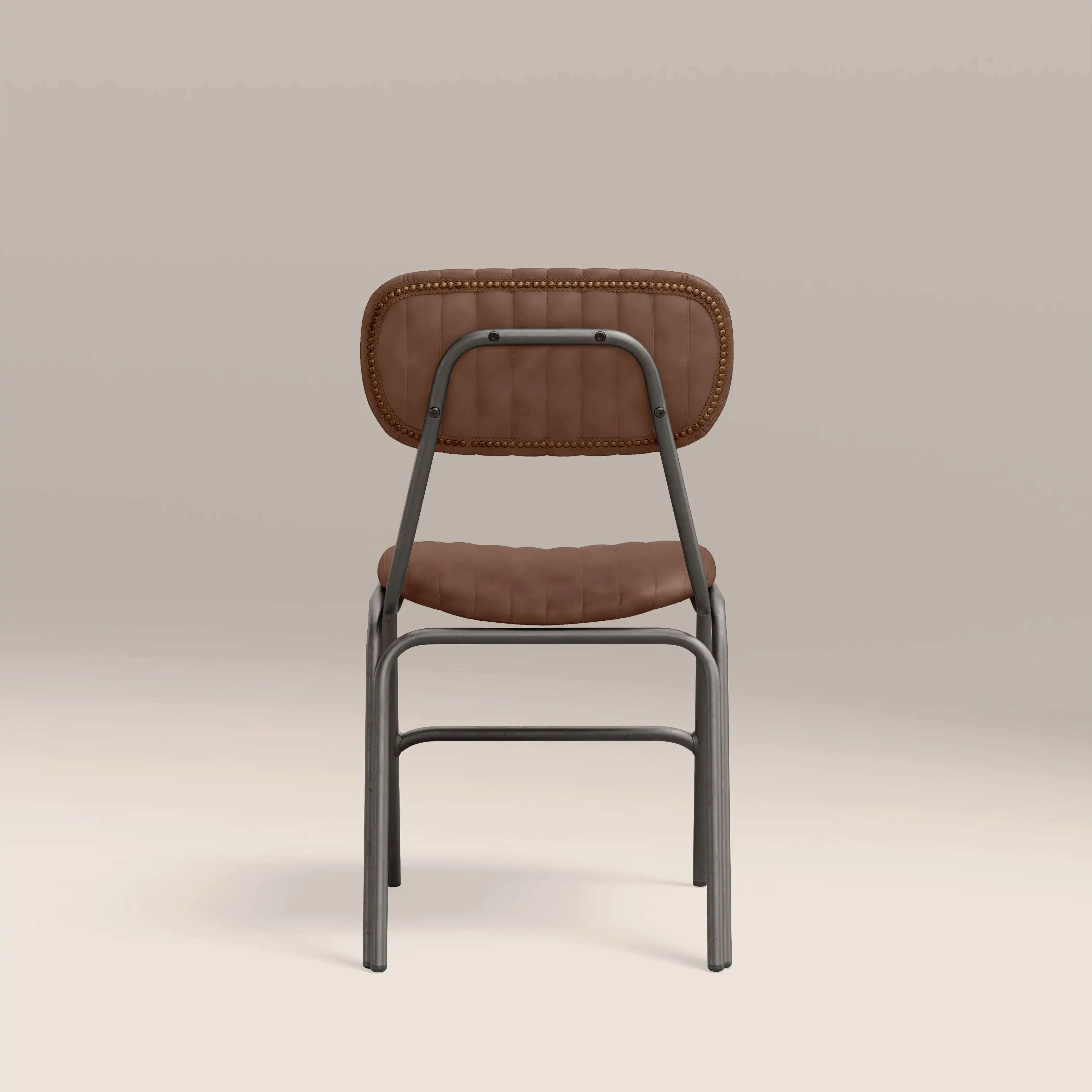 Boston Dining Chair | Tan Faux Leather & Gunmetal - Image 5