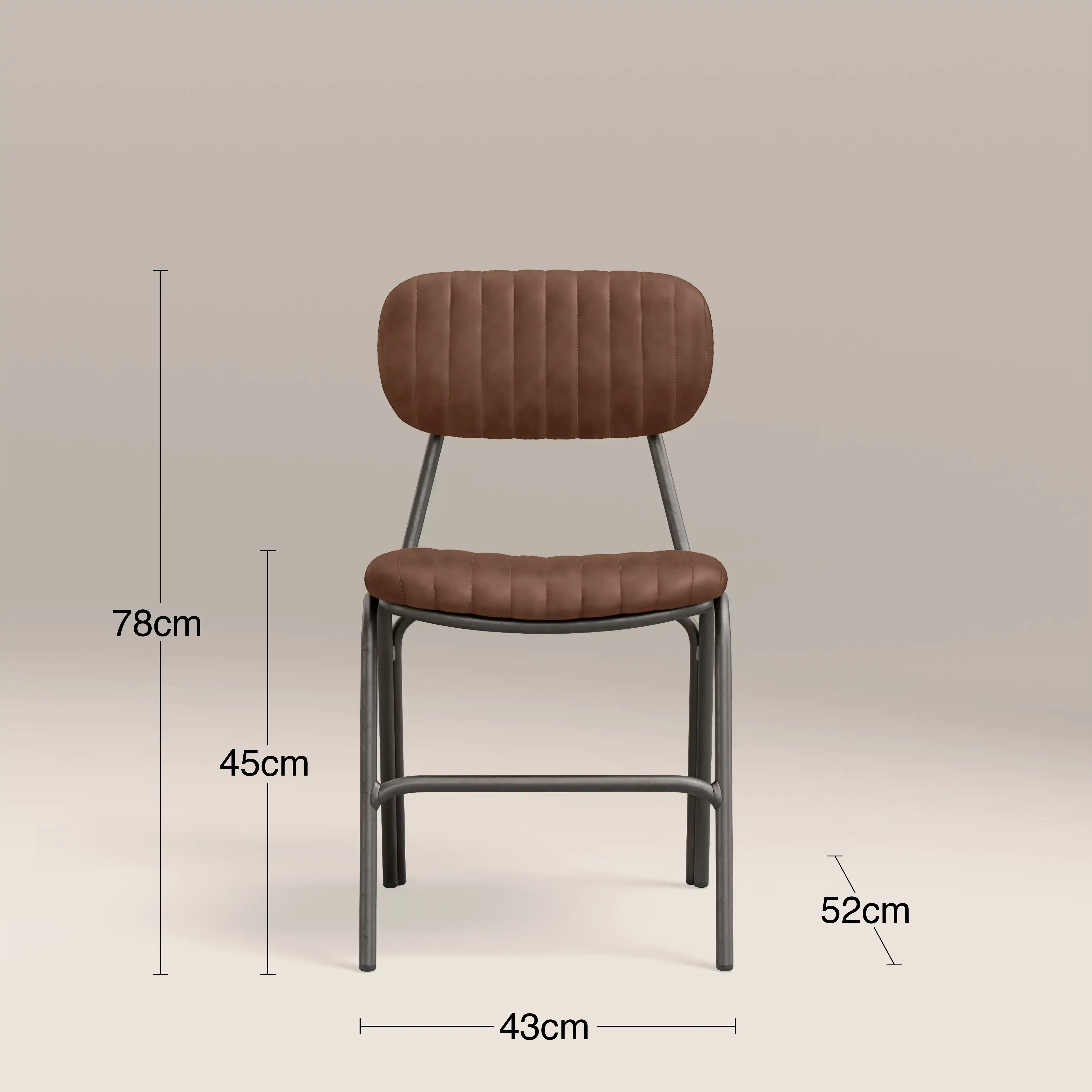 Boston Dining Chair | Tan Faux Leather & Gunmetal - Image 6