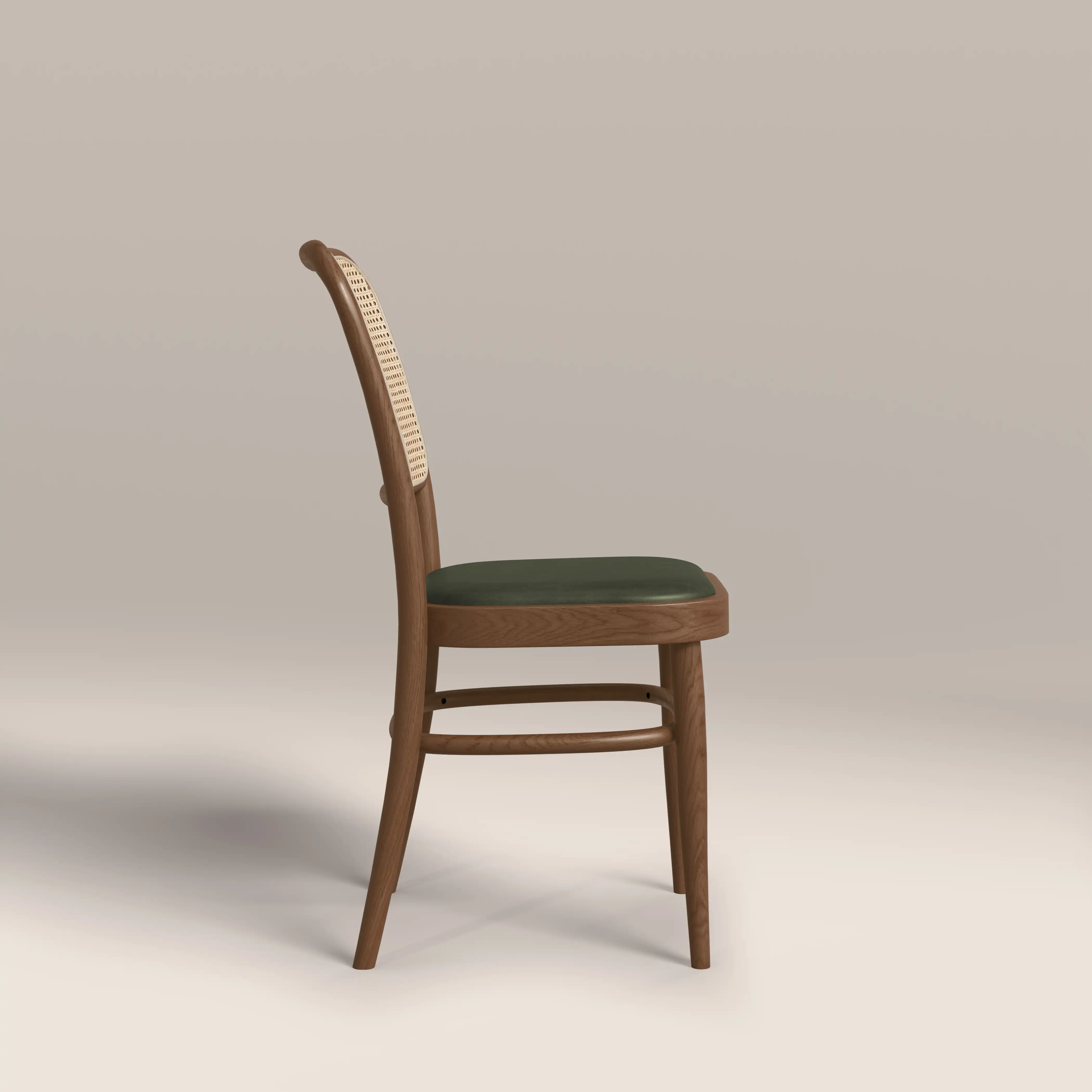 Bourne Wooden Dining Chair | Vintage Green Faux Leather & Walnut - Image 4