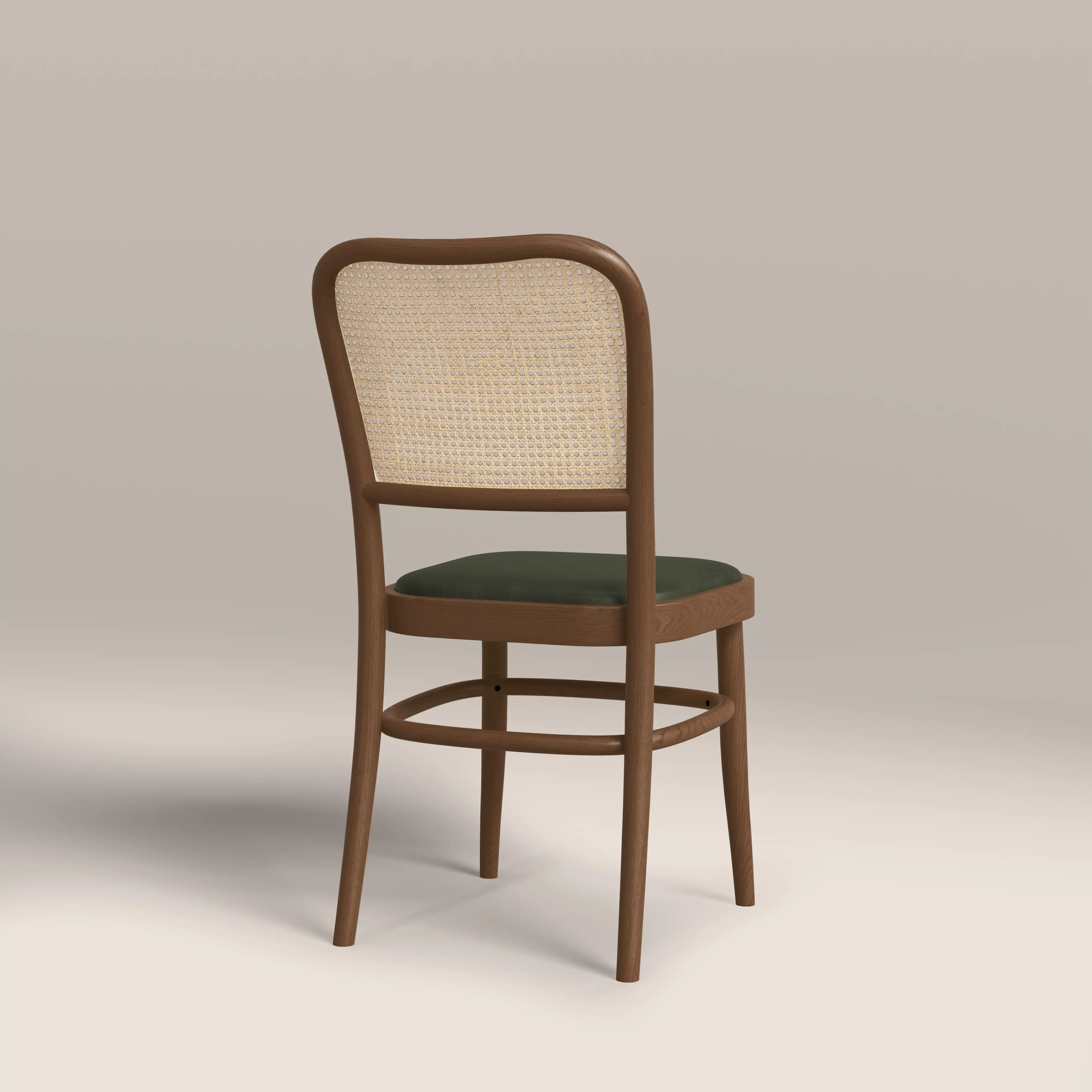 Bourne Wooden Dining Chair | Vintage Green Faux Leather & Walnut - Image 5