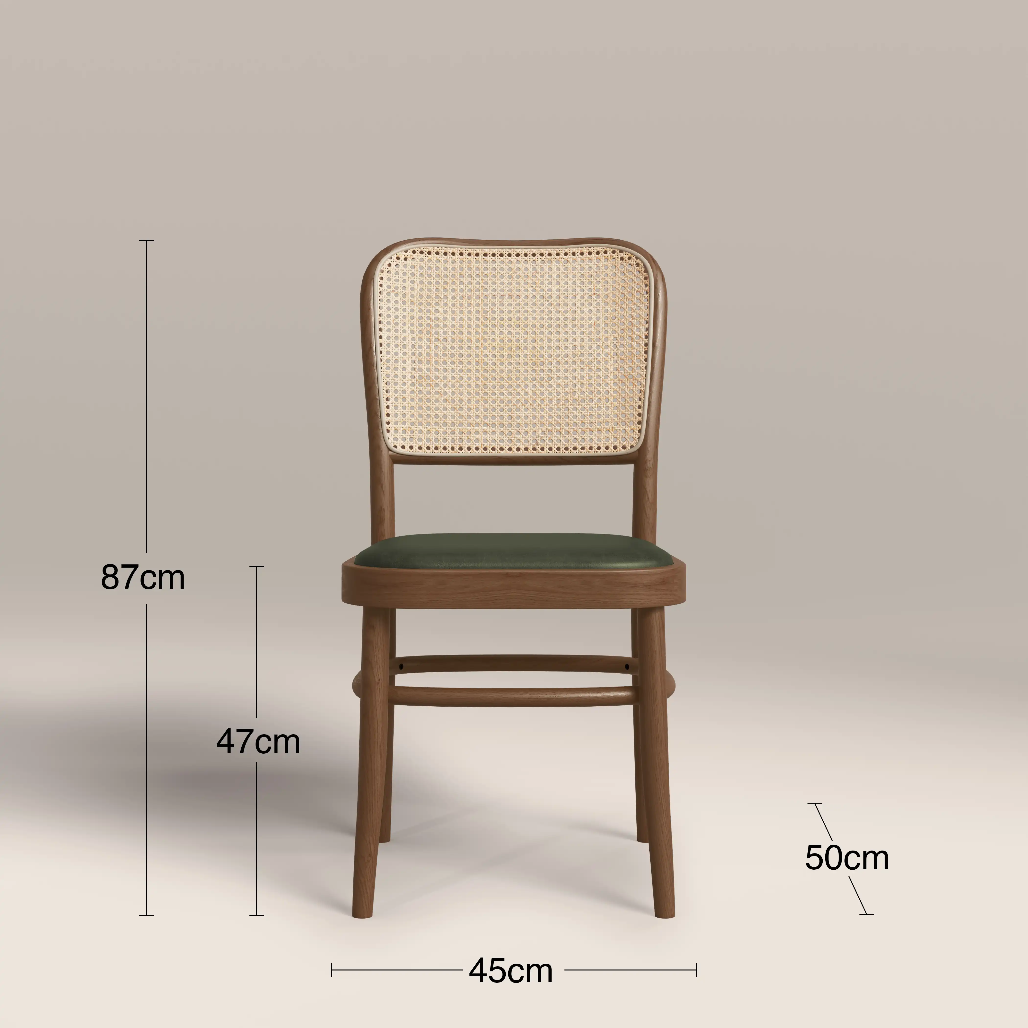 Bourne Wooden Dining Chair | Vintage Green Faux Leather & Walnut - Image 7