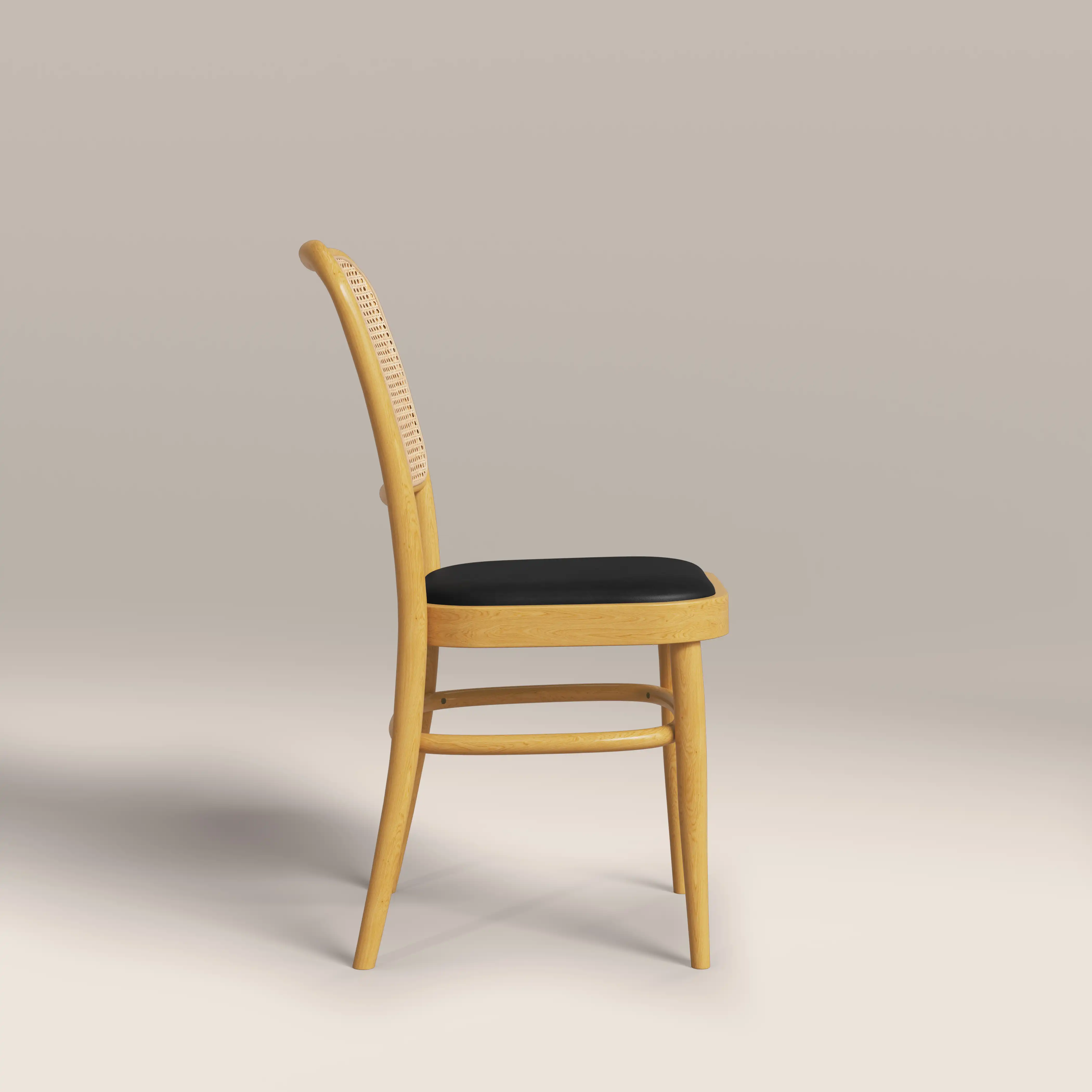Bourne Wooden Dining Chair | Vintage Black Faux Leather & Oak - Image 4