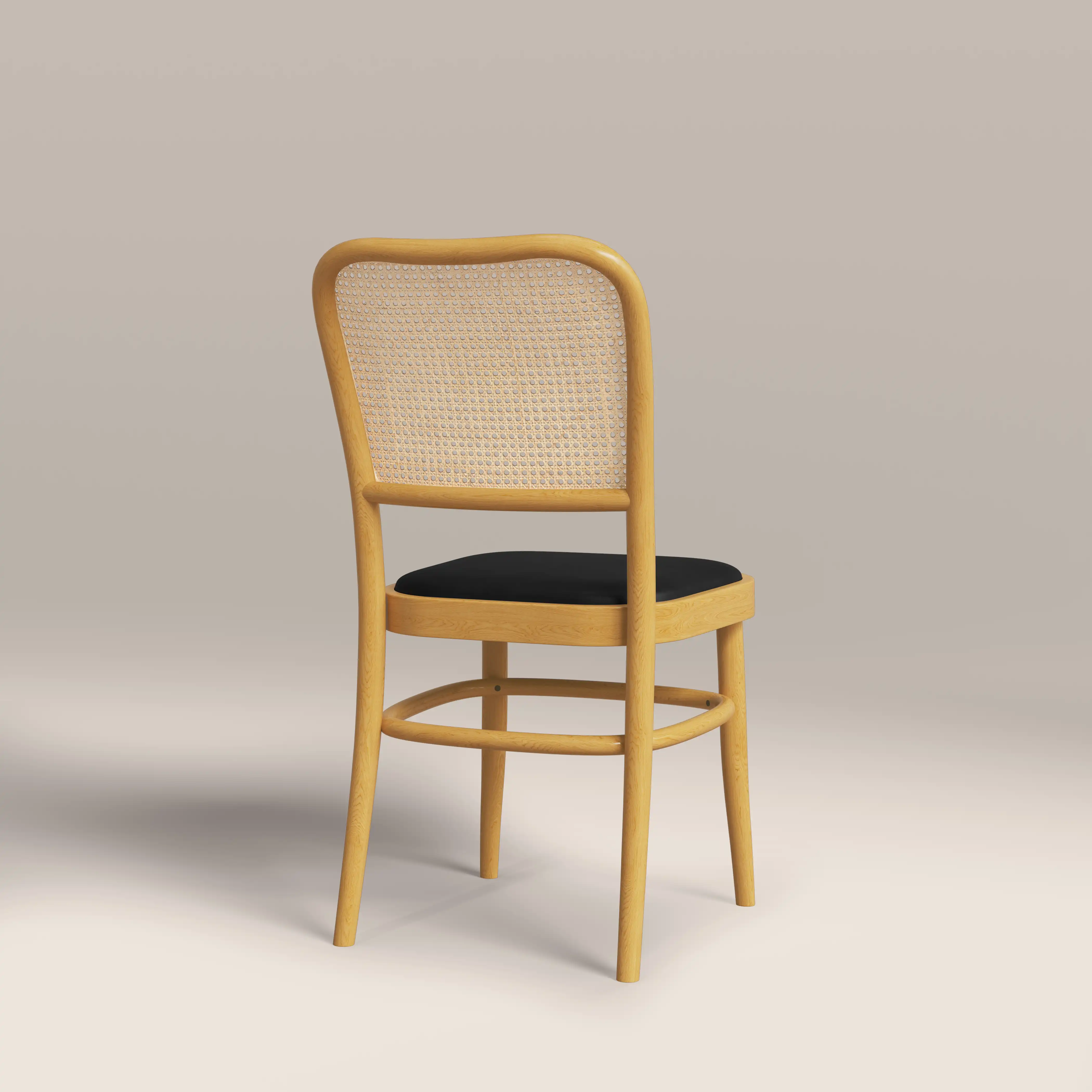 Bourne Wooden Dining Chair | Vintage Black Faux Leather & Oak - Image 5