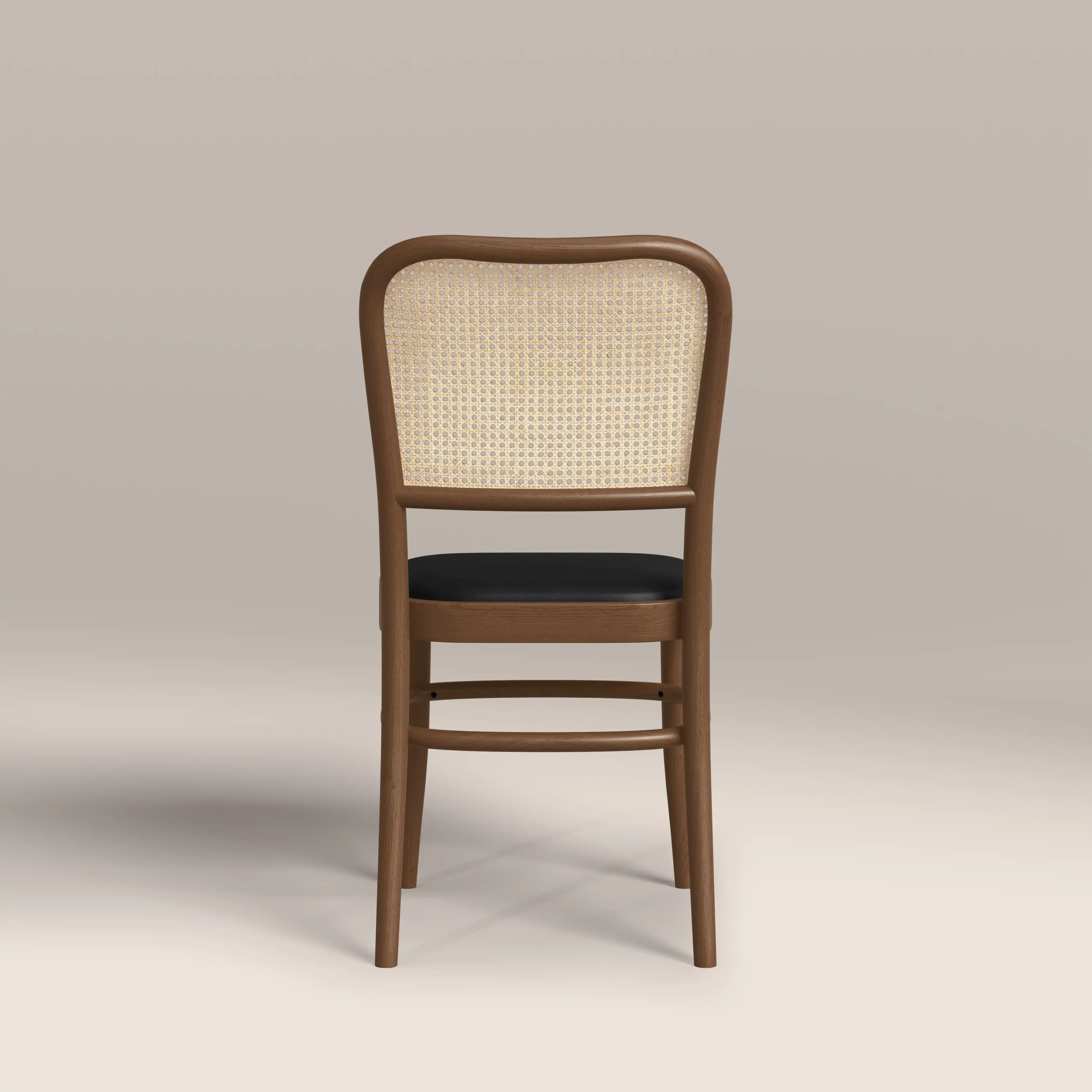 Bourne Wooden Dining Chair | Vintage Black Faux Leather & Walnut - Image 6