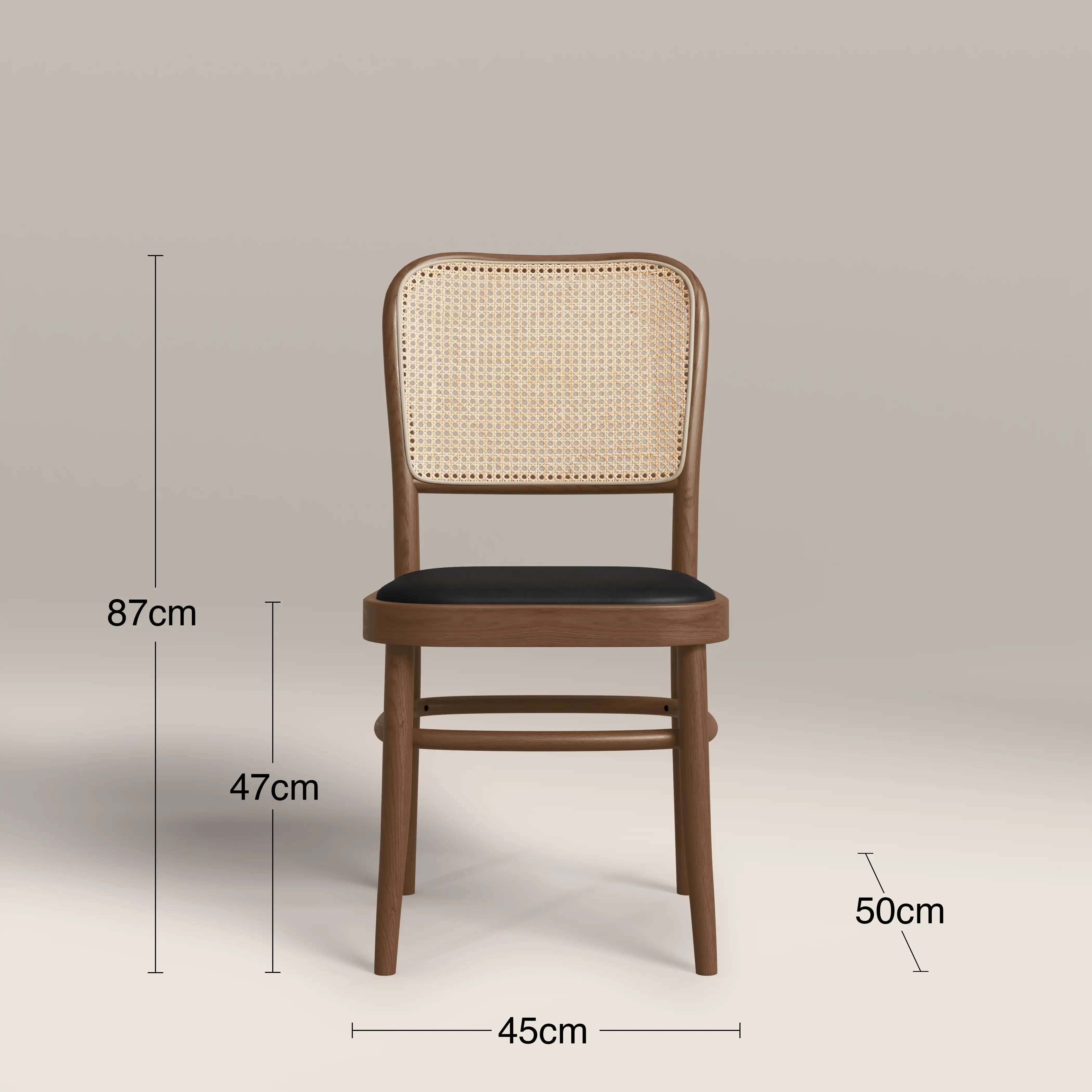 Bourne Wooden Dining Chair | Vintage Black Faux Leather & Walnut - Image 7
