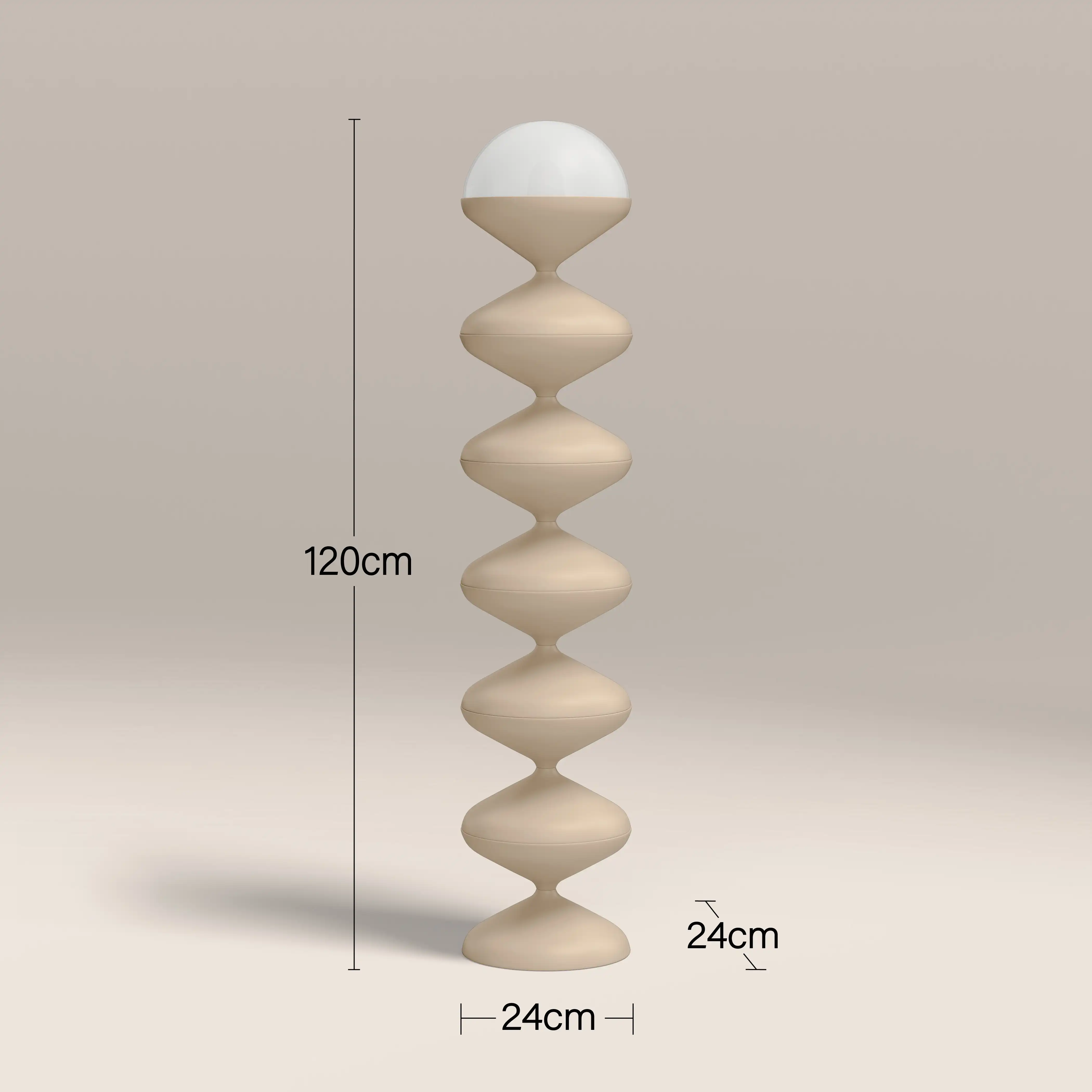Brandon Floor Lamp | Opaque & Taupe - Image 4