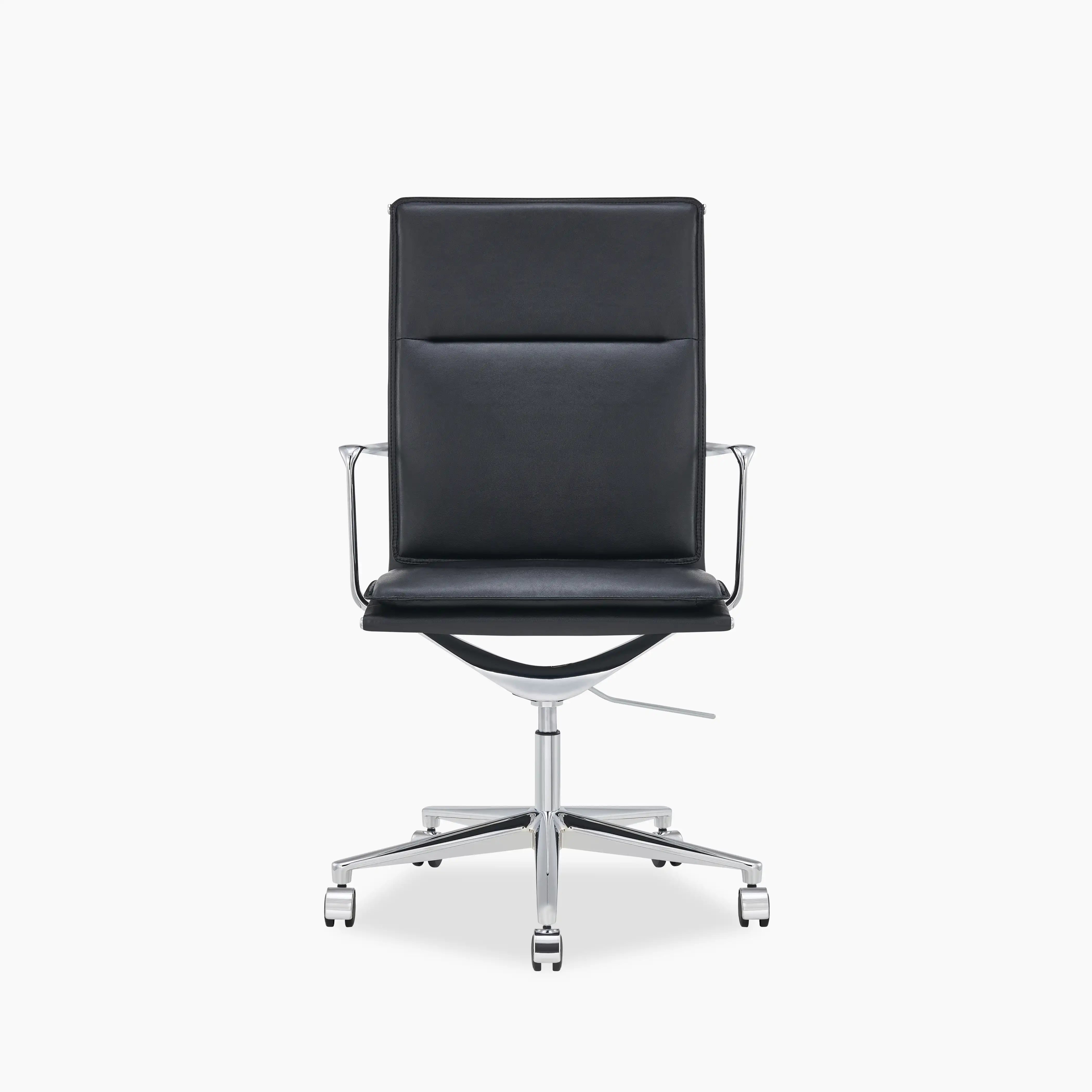 Bria High Back Office Chair | Black Faux Leather & Chrome - Image 3