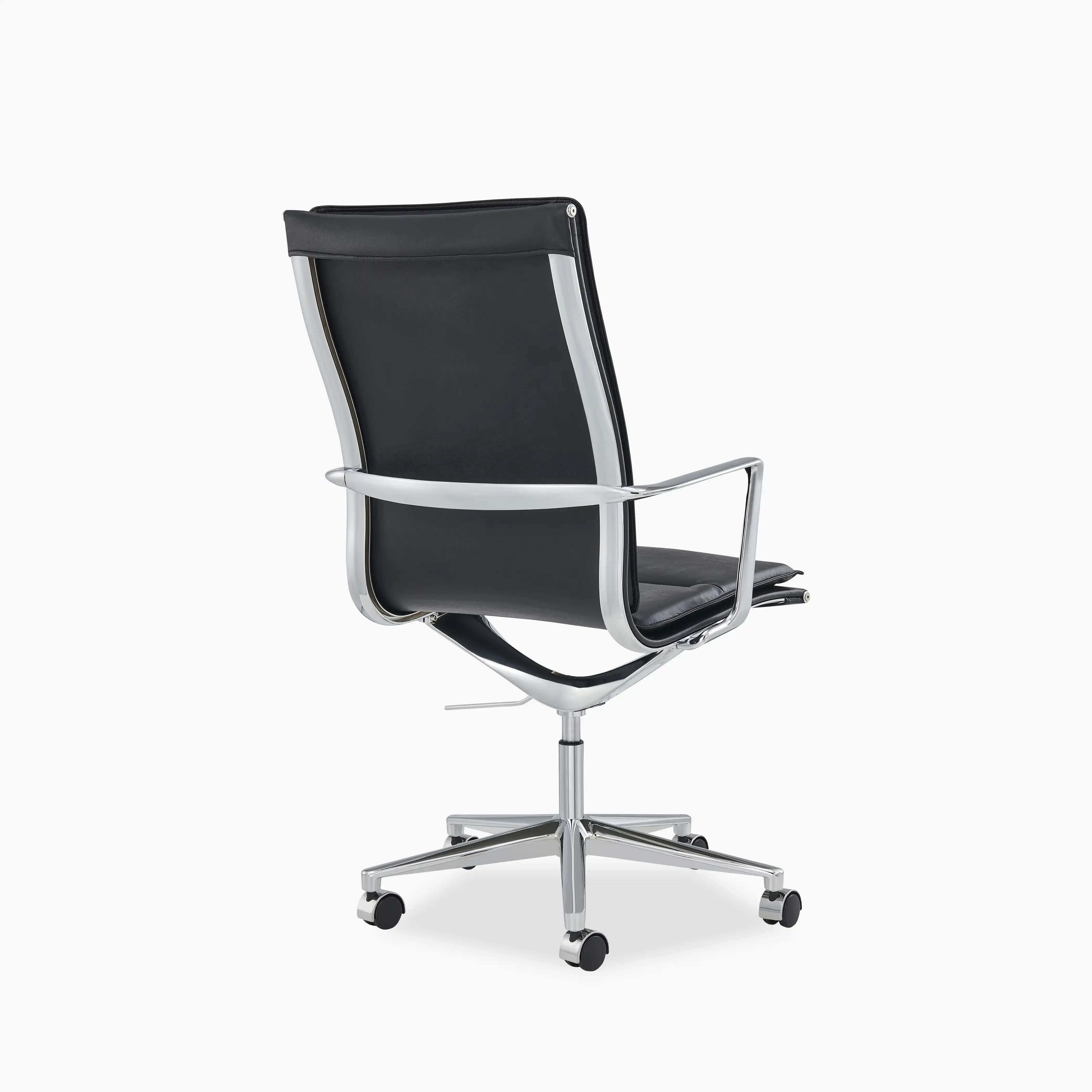 Bria High Back Office Chair | Black Faux Leather & Chrome - Image 5