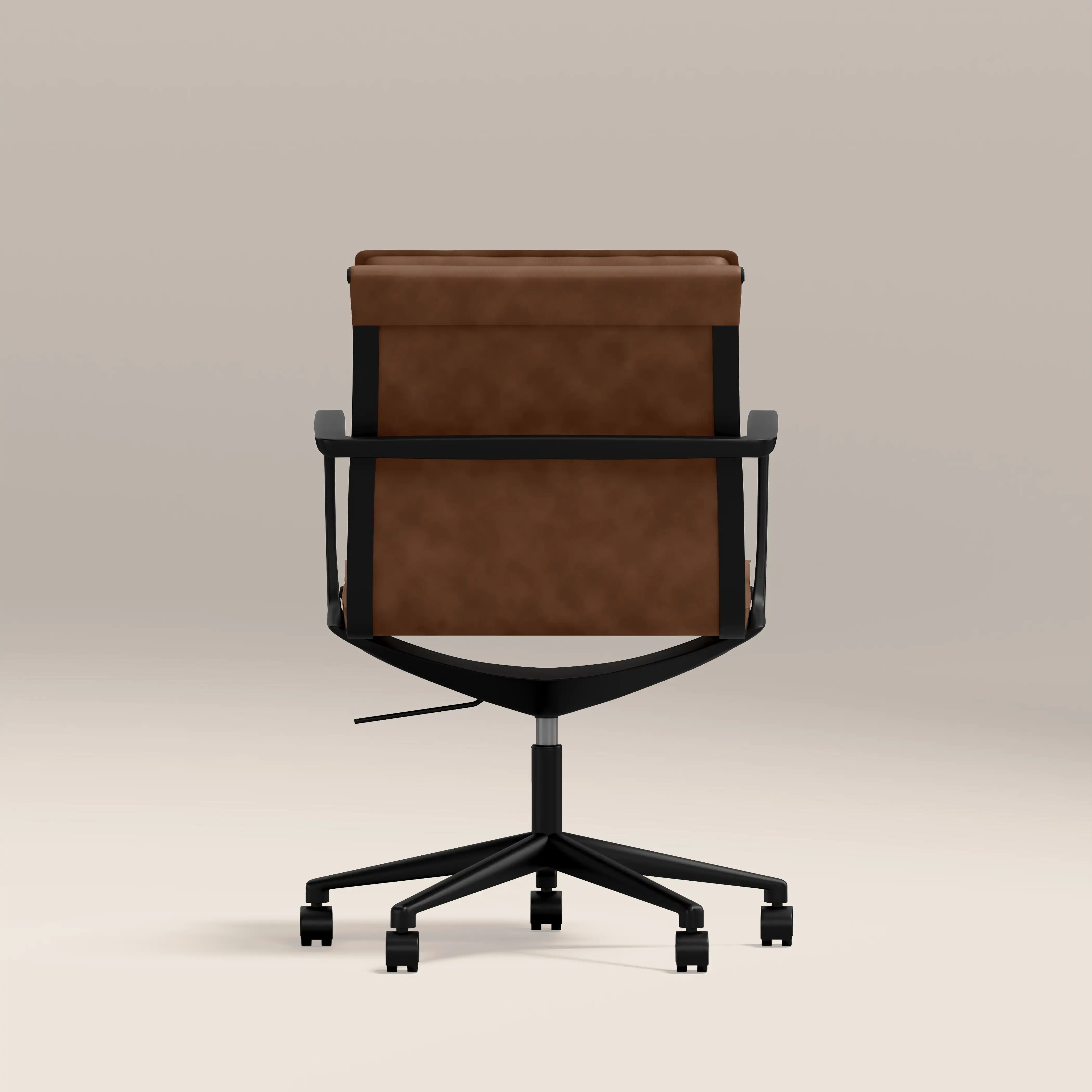 Bria Office Chair | Vintage Tan Faux Leather & Black - Image 6