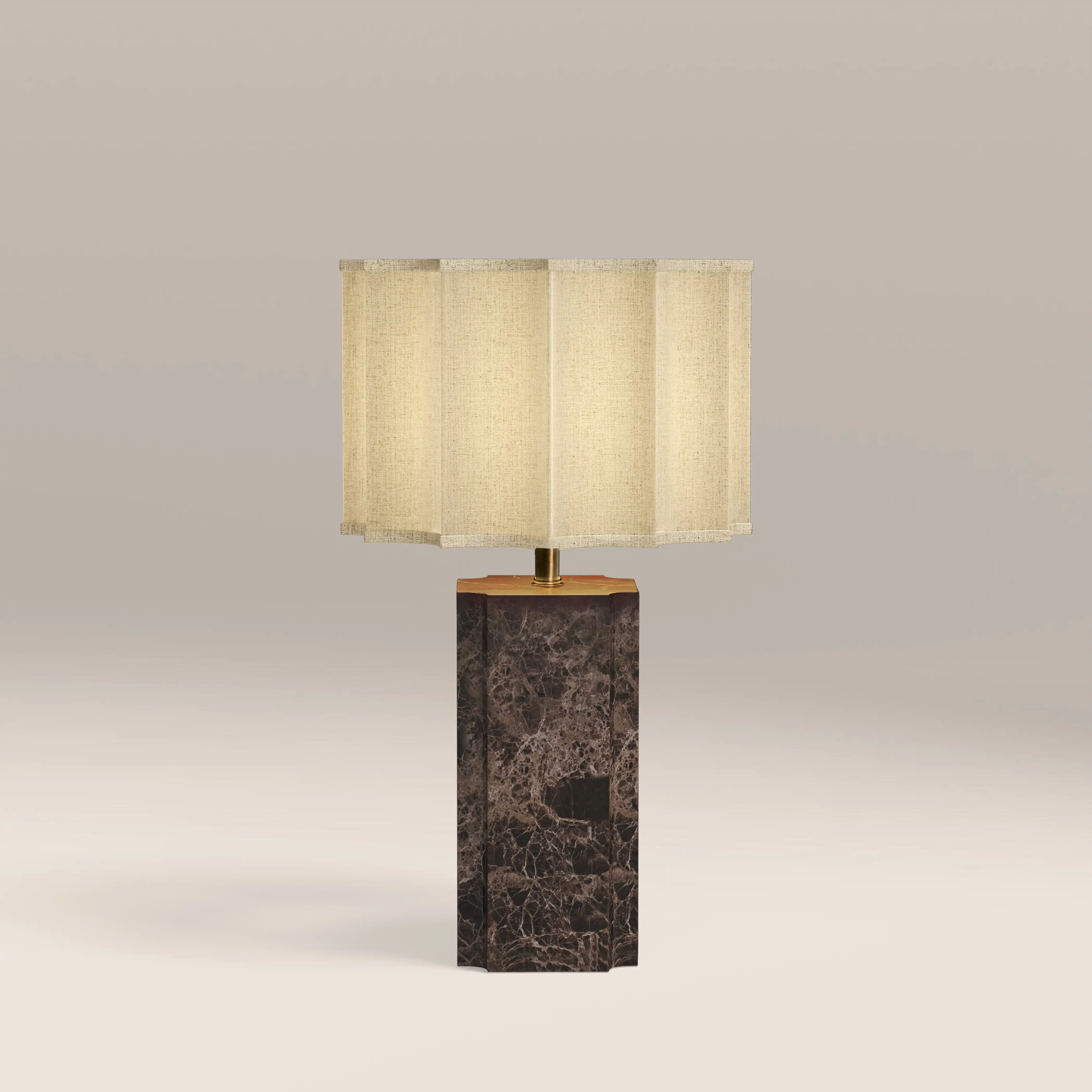Brookes Table Lamp | Chocolate Brown Marble - Image 3