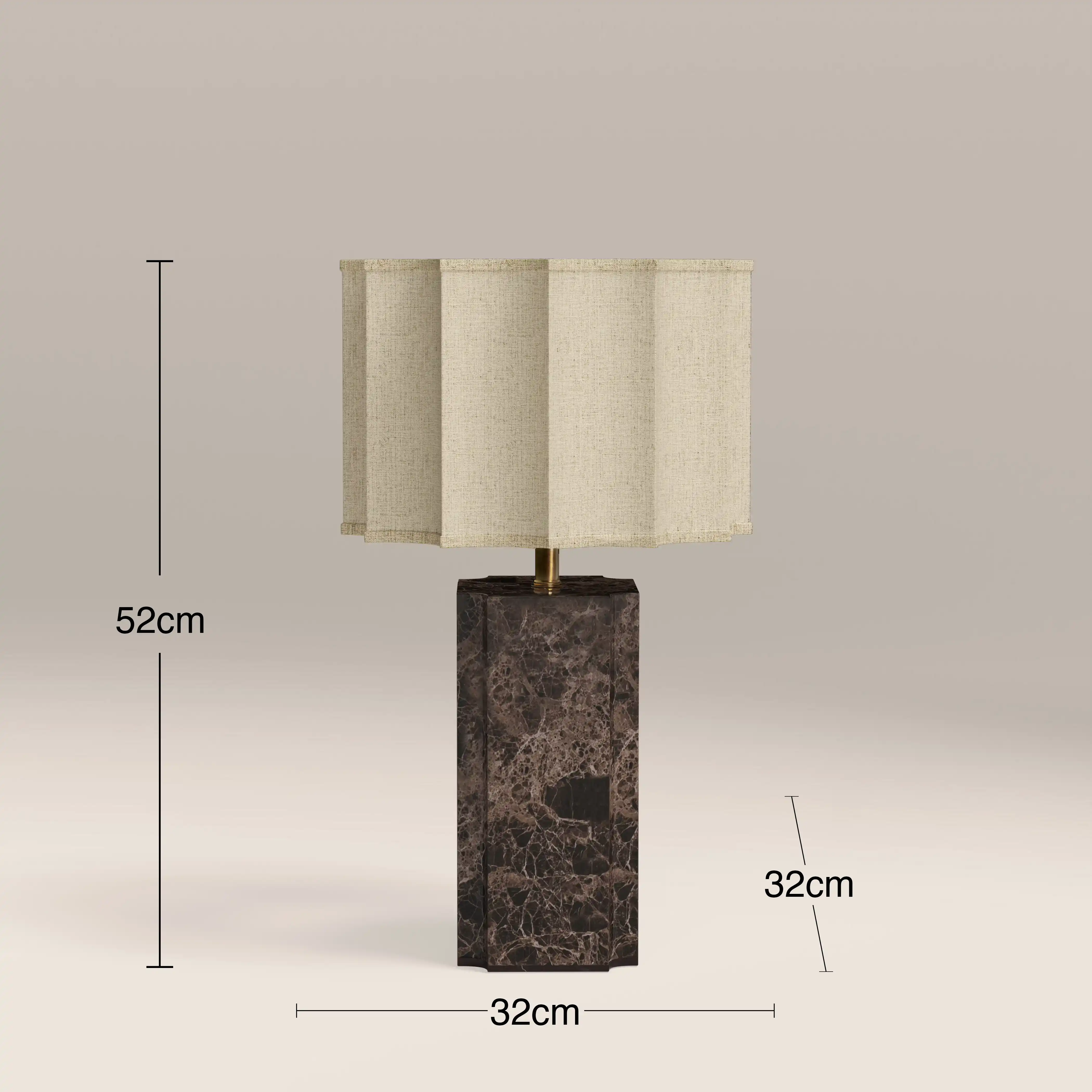 Brookes Table Lamp | Chocolate Brown Marble - Image 4