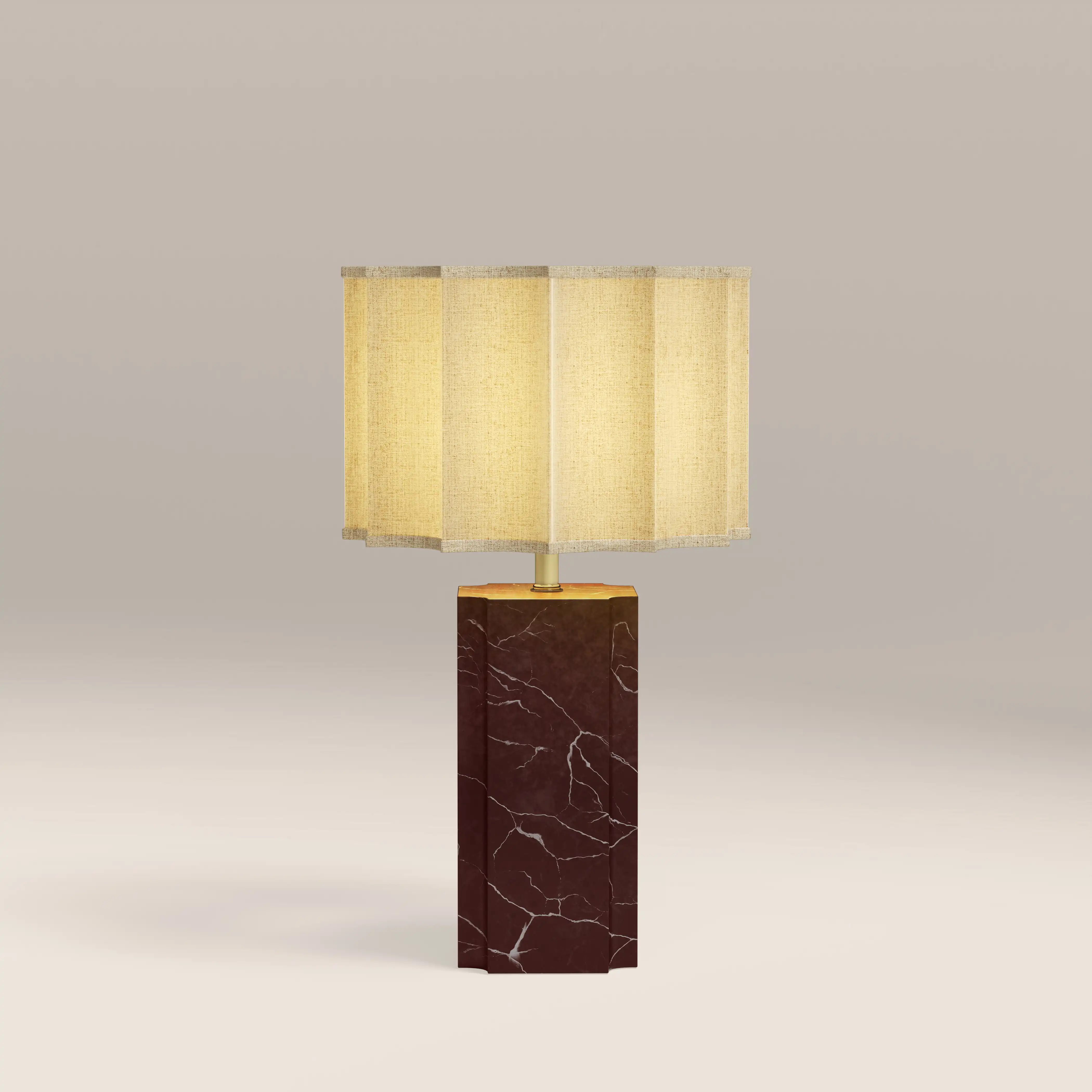 Brookes Table Lamp | Dark Red Marble - Image 3