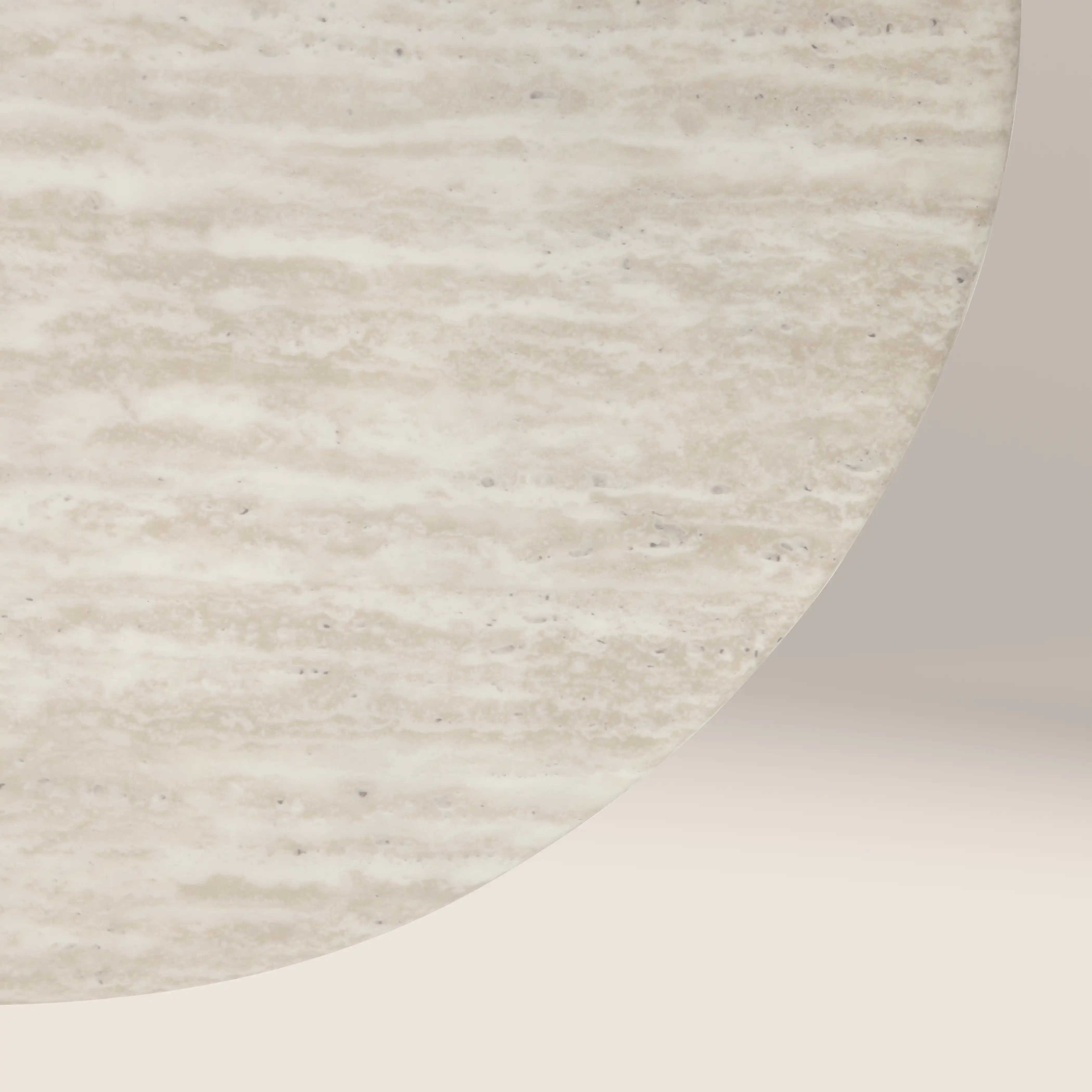 Brynleigh Set of 2 Nesting Round Coffee Tables | Natural Travertine Effect Stone & Walnut - Image 3