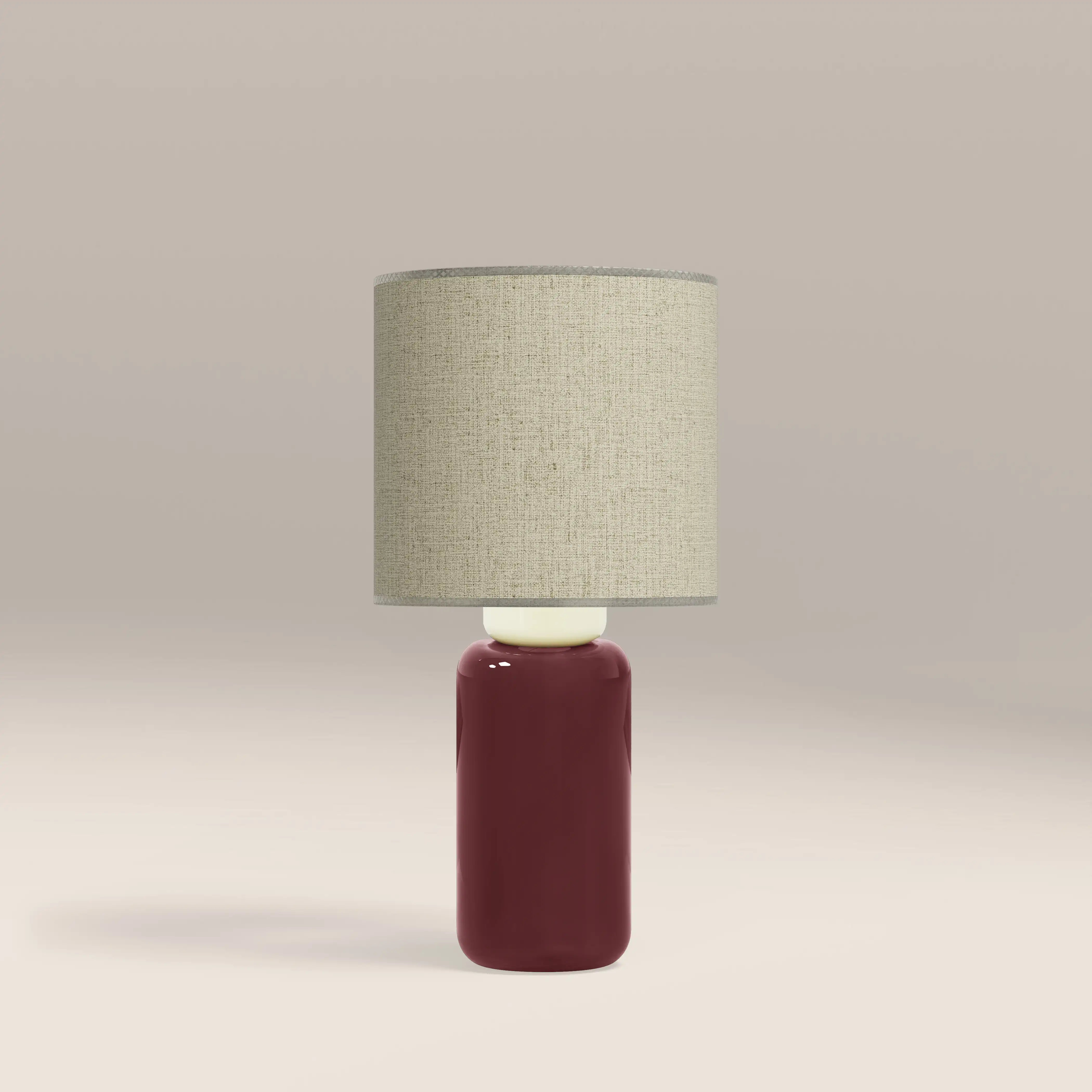 Burford Table Lamp | High Gloss Burgundy & White - Image 2