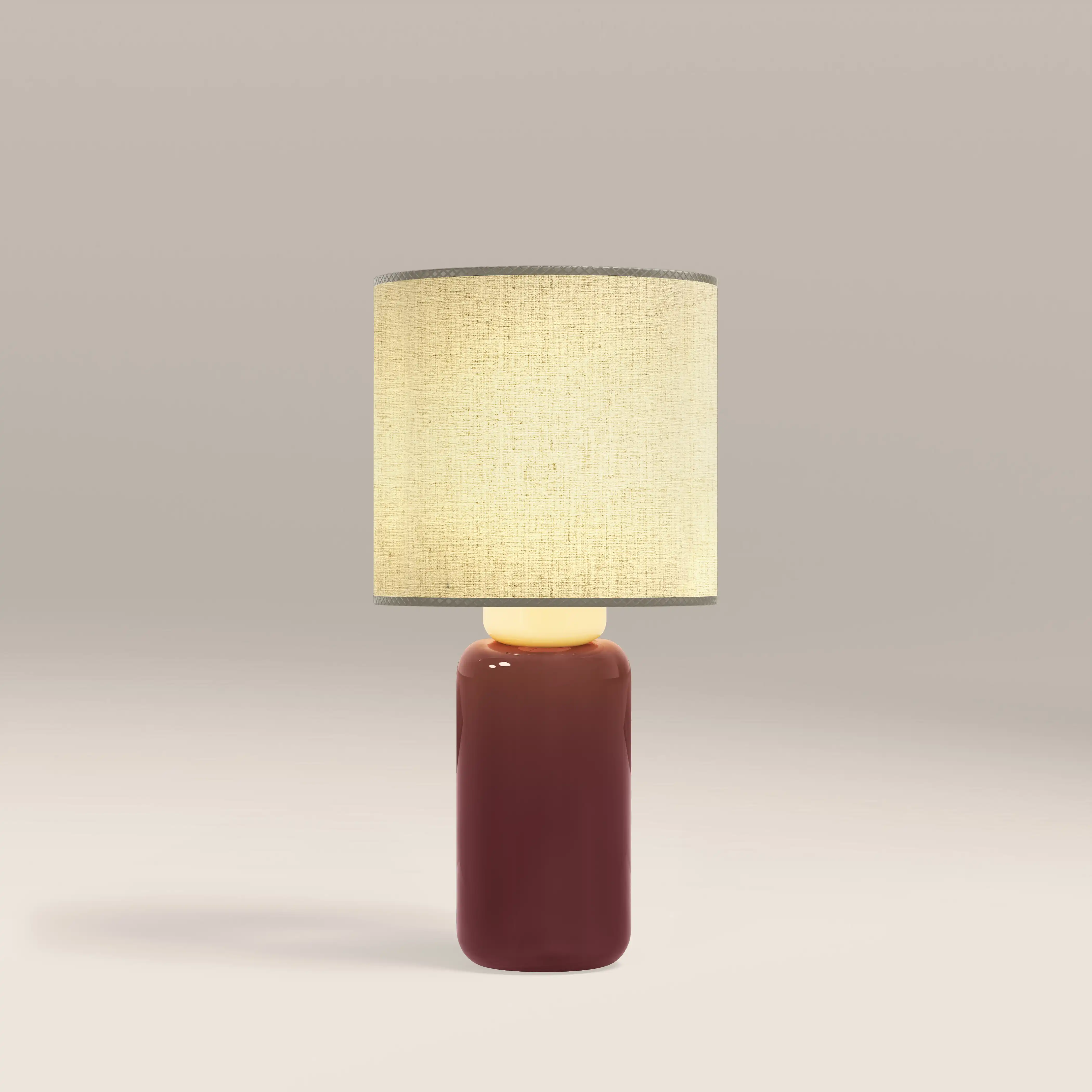 Burford Table Lamp | High Gloss Burgundy & White - Image 3