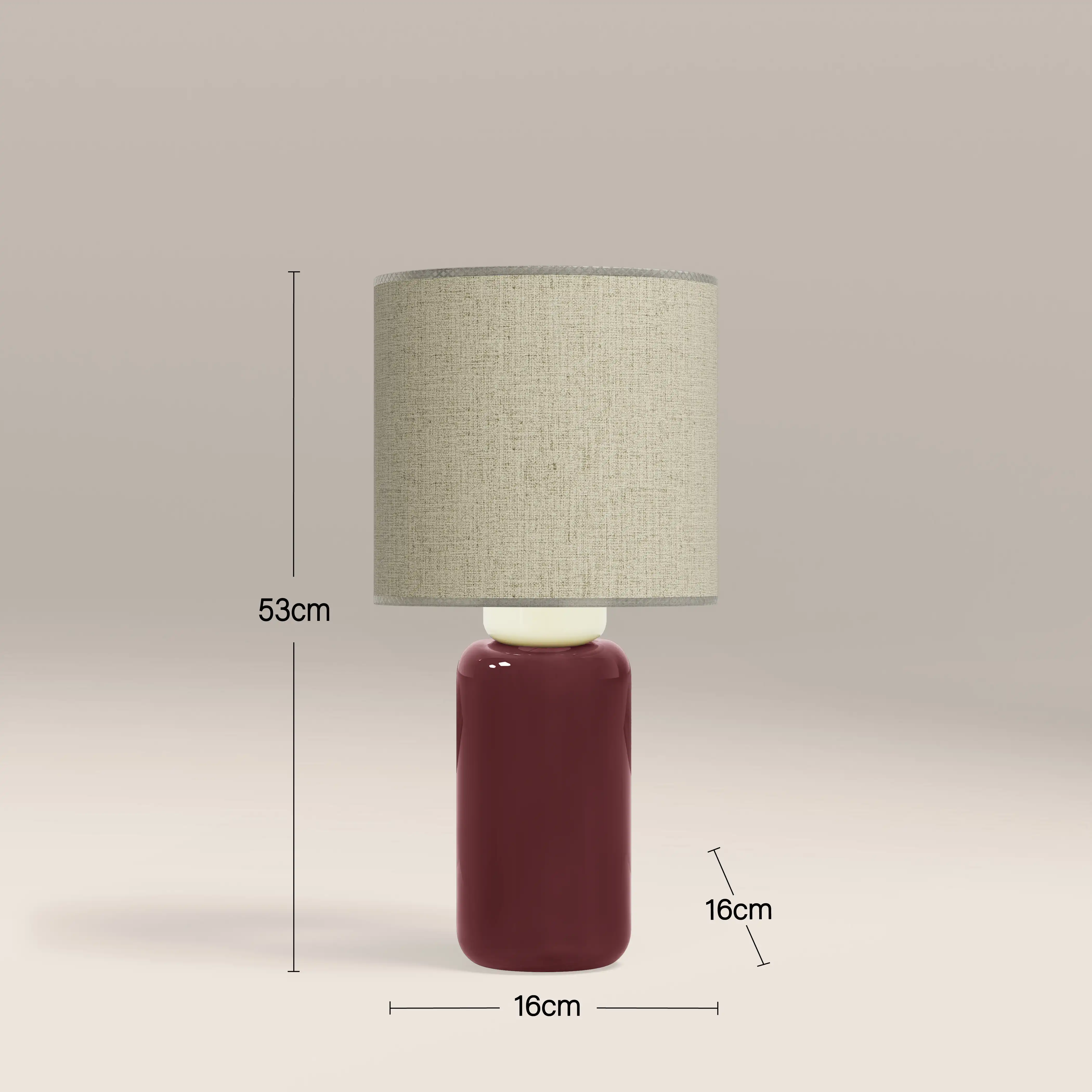 Burford Table Lamp | High Gloss Burgundy & White - Image 4