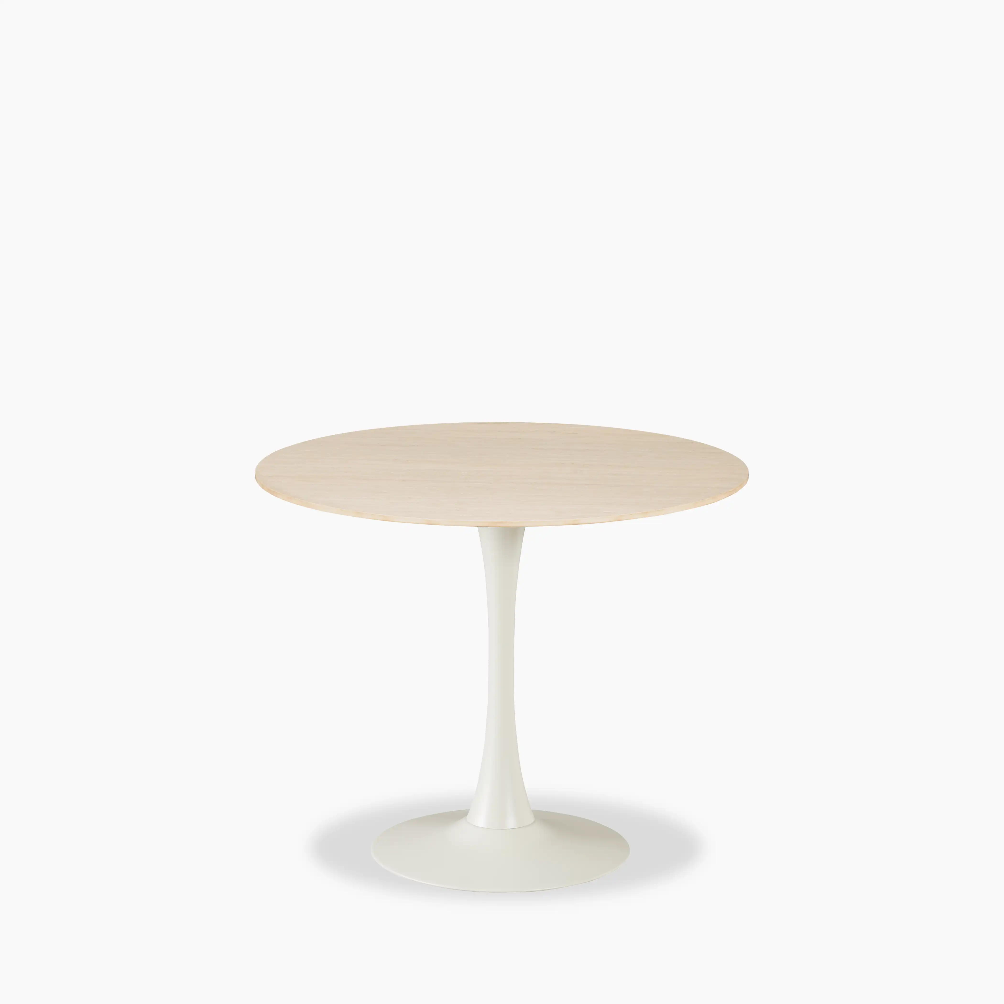 Byre 2 Seat Round Dining Table | Natural Travertine Effect Sintered Stone & Cream - Image 2
