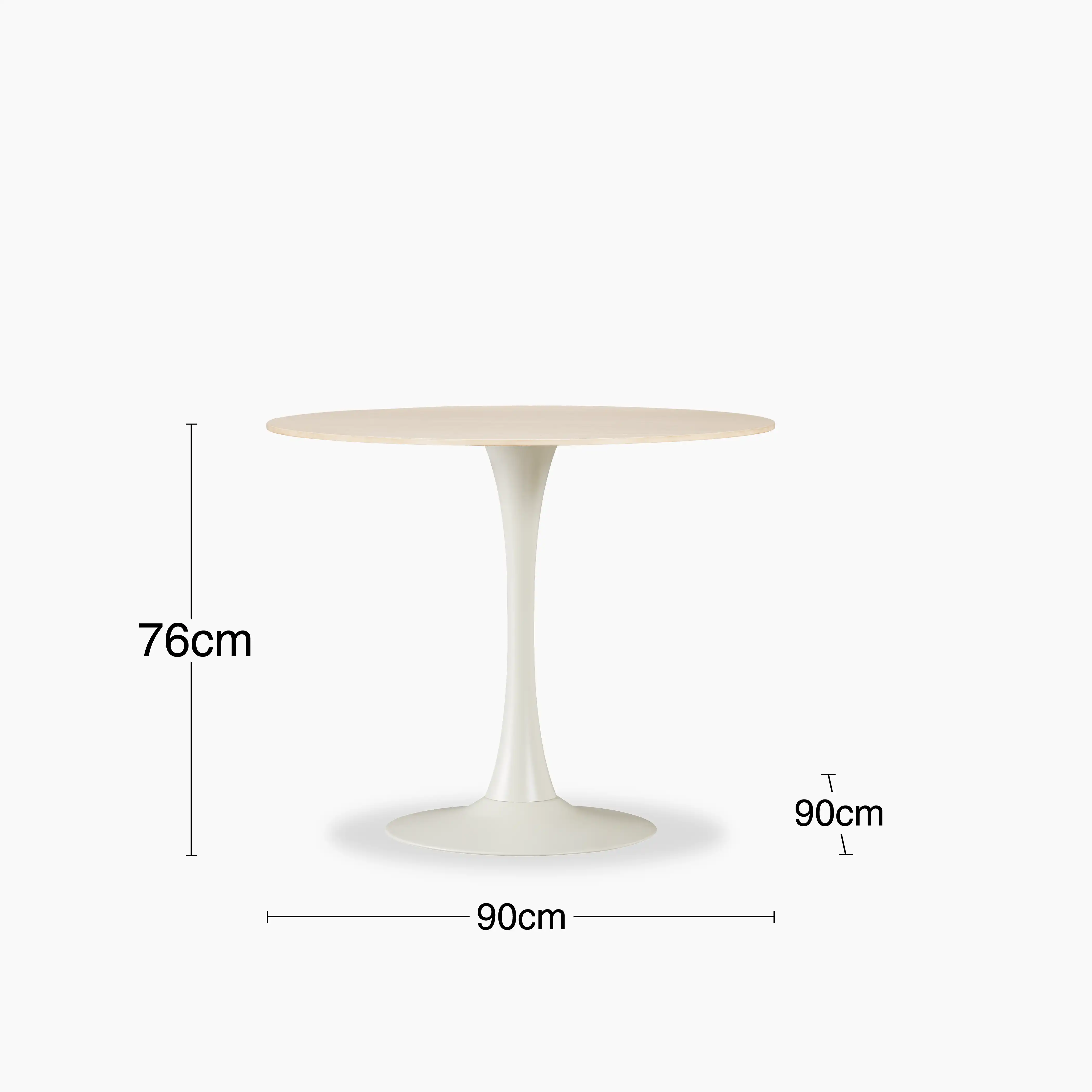 Byre 2 Seat Round Dining Table | Natural Travertine Effect Sintered Stone & Cream - Image 4