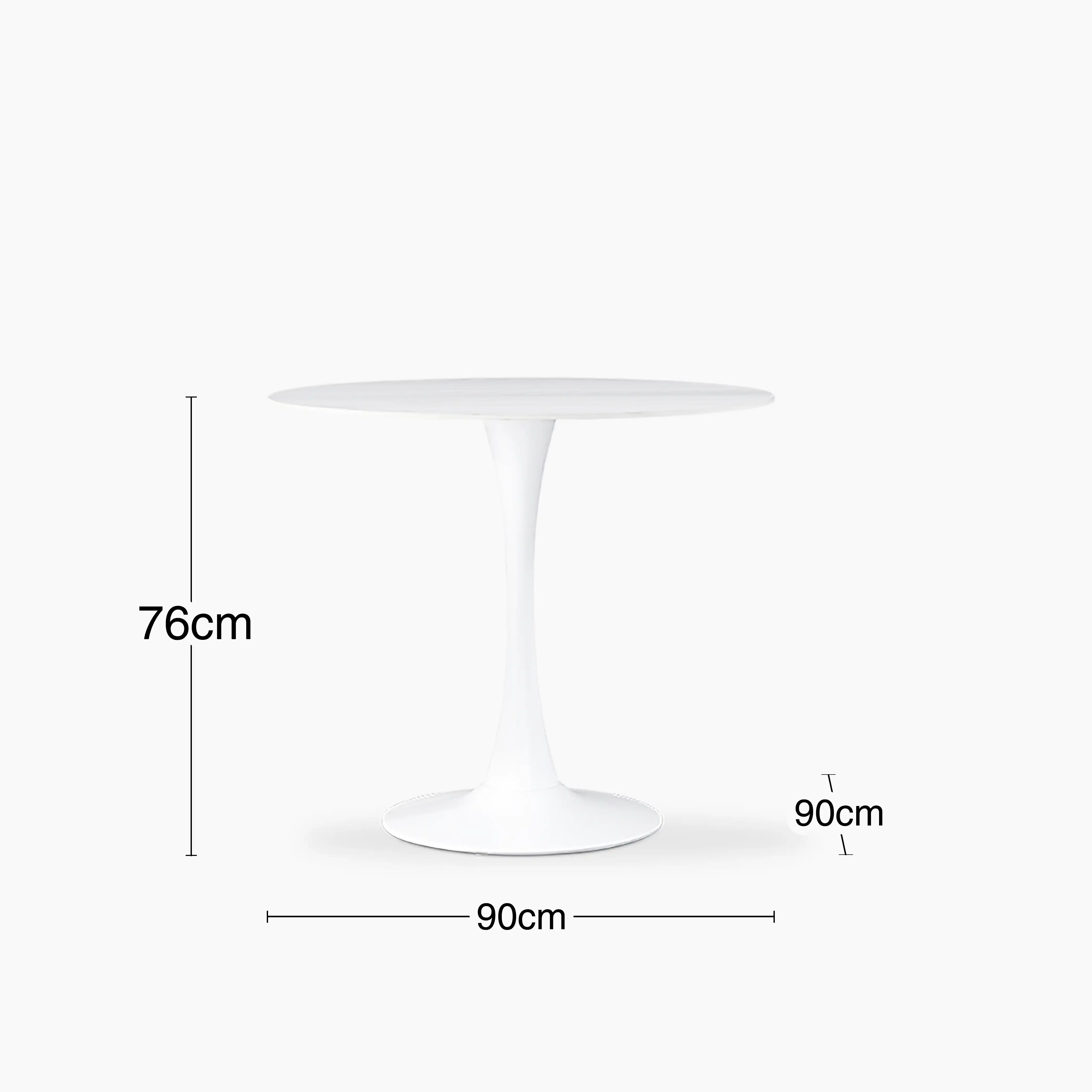 Byre 2 Seat Round Dining Table | White Ceramic & White - Image 5