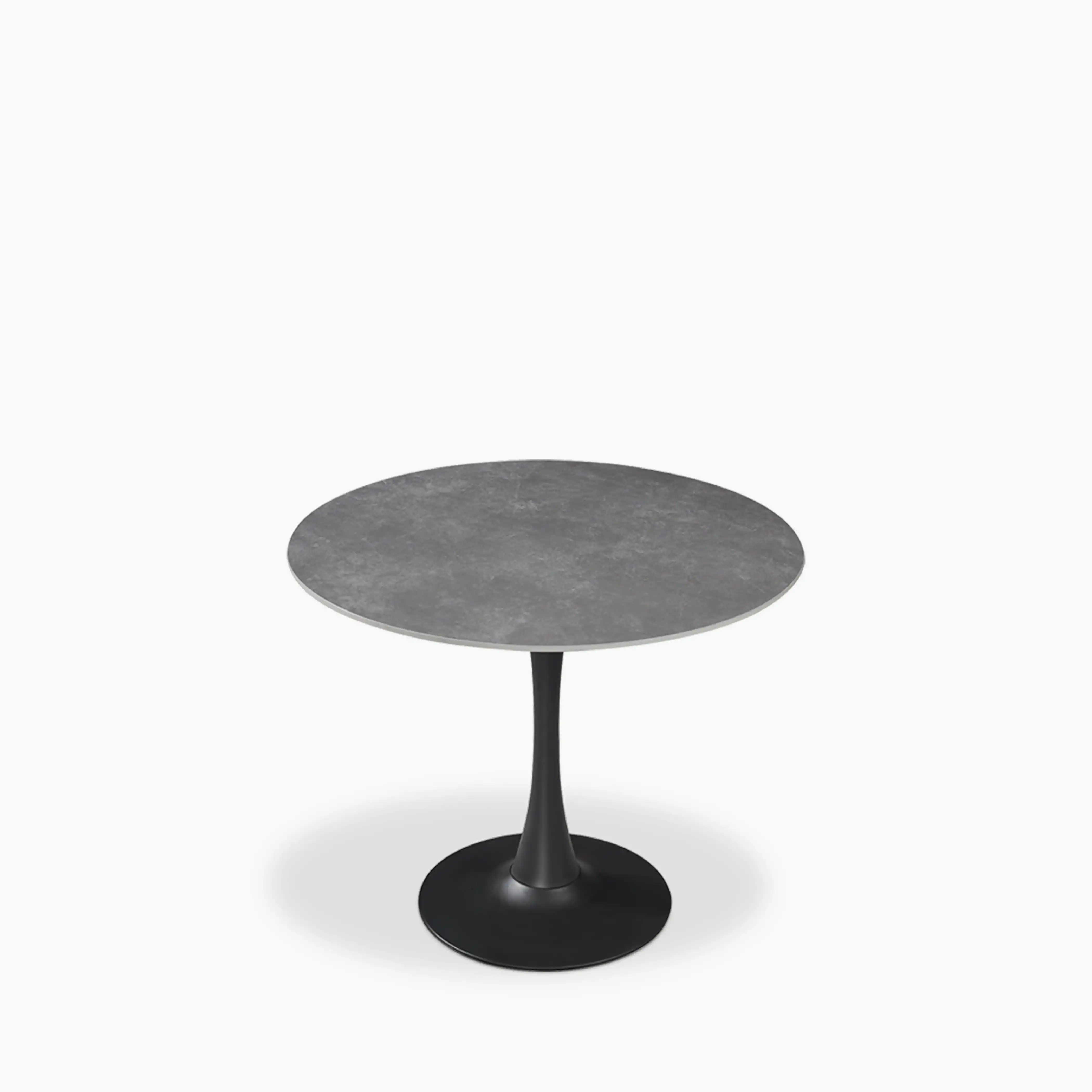 Byre 2 Seat Round Dining Table | Grey Ceramic & Black - Image 3