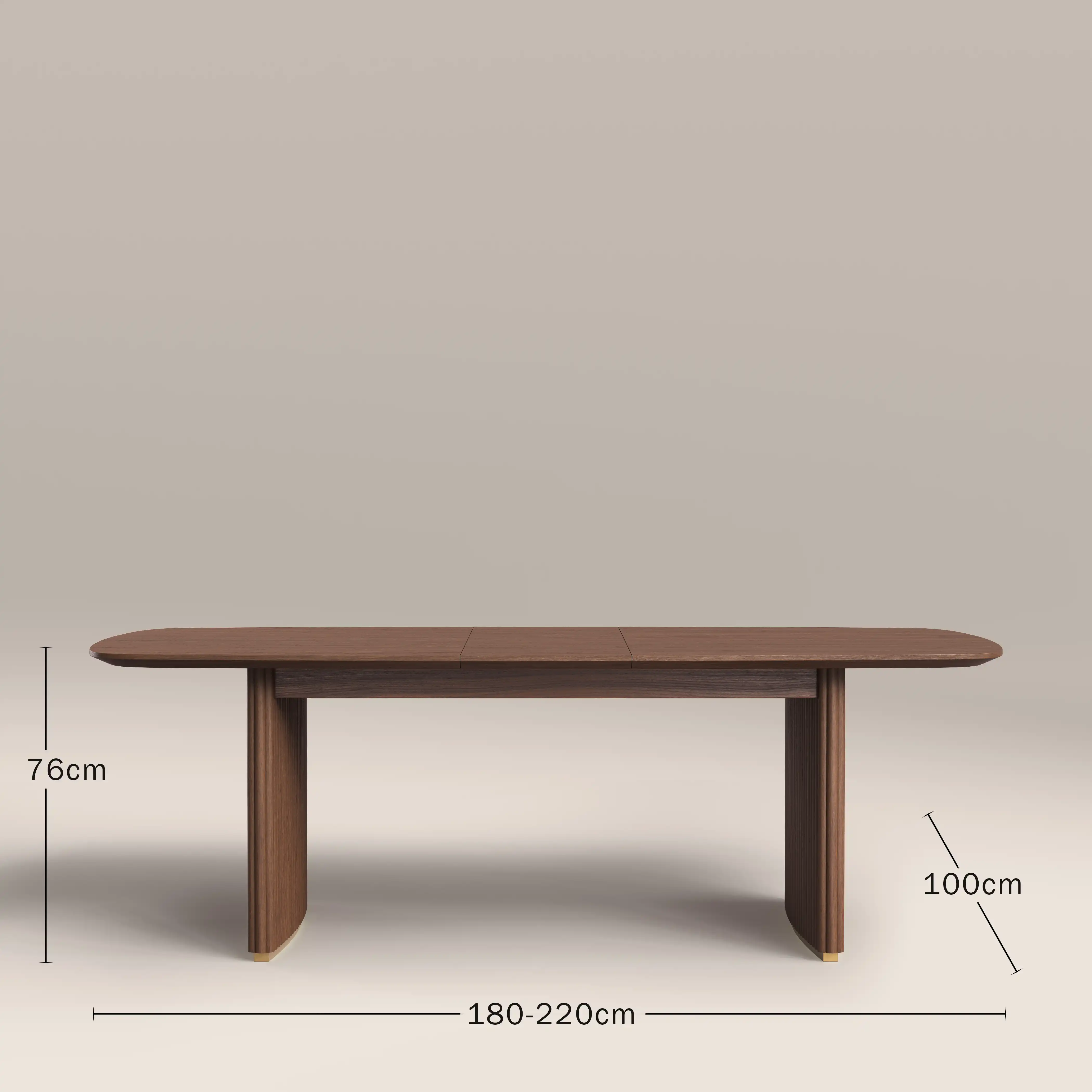 Caleb 6-8 Seat Rectangle Wooden Extendable Dining Table | Walnut - Image 7