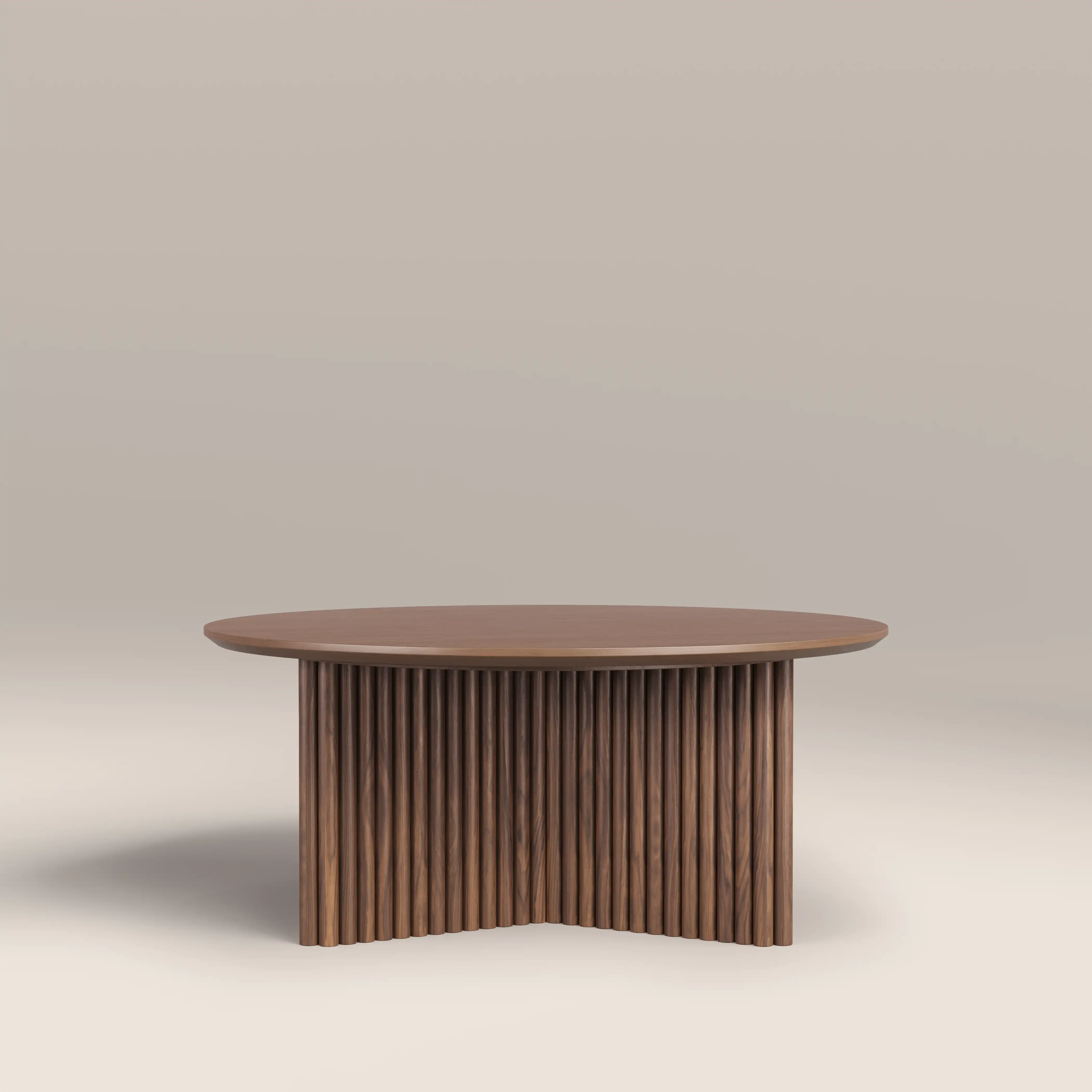 Caleb Round Wooden Coffee Table | Walnut - Image 3