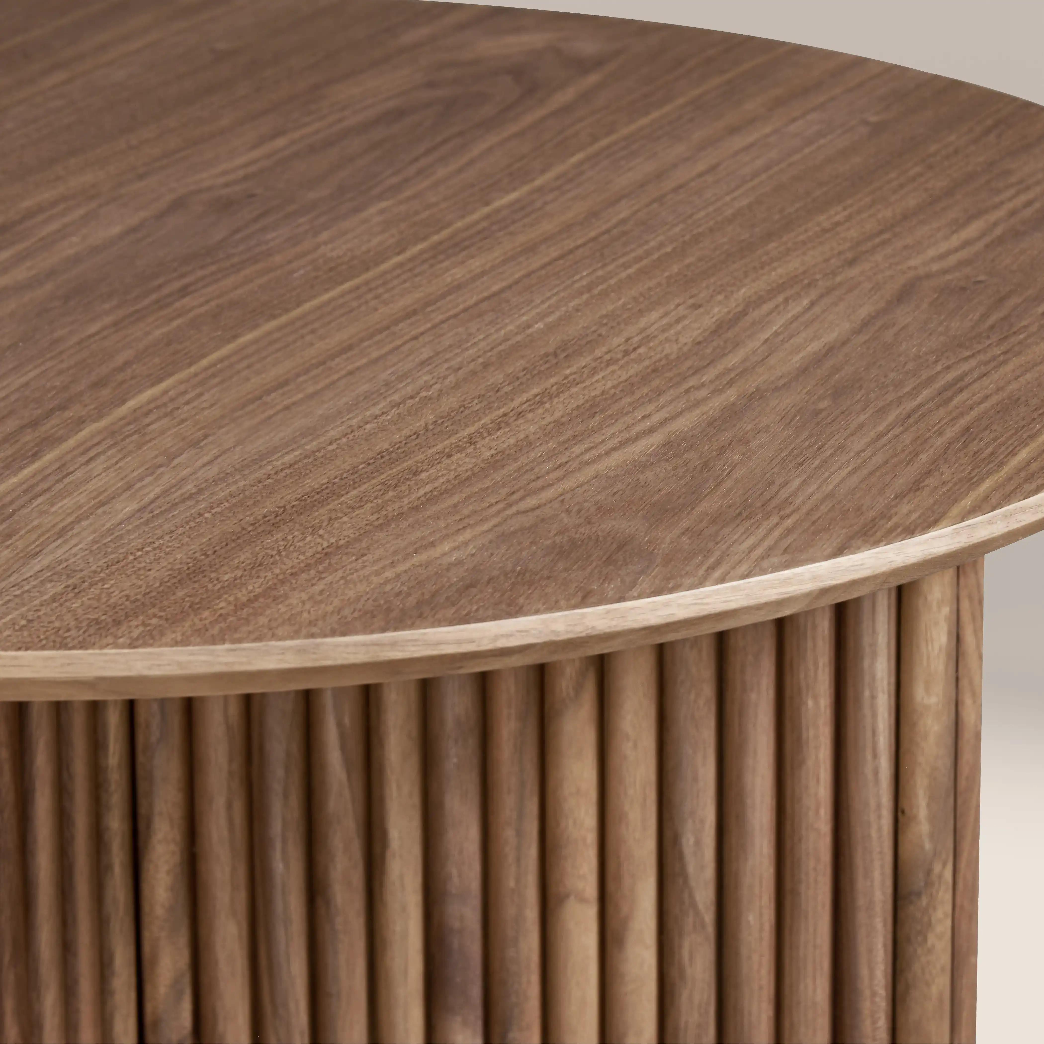Caleb Round Wooden Coffee Table | Walnut - Image 4