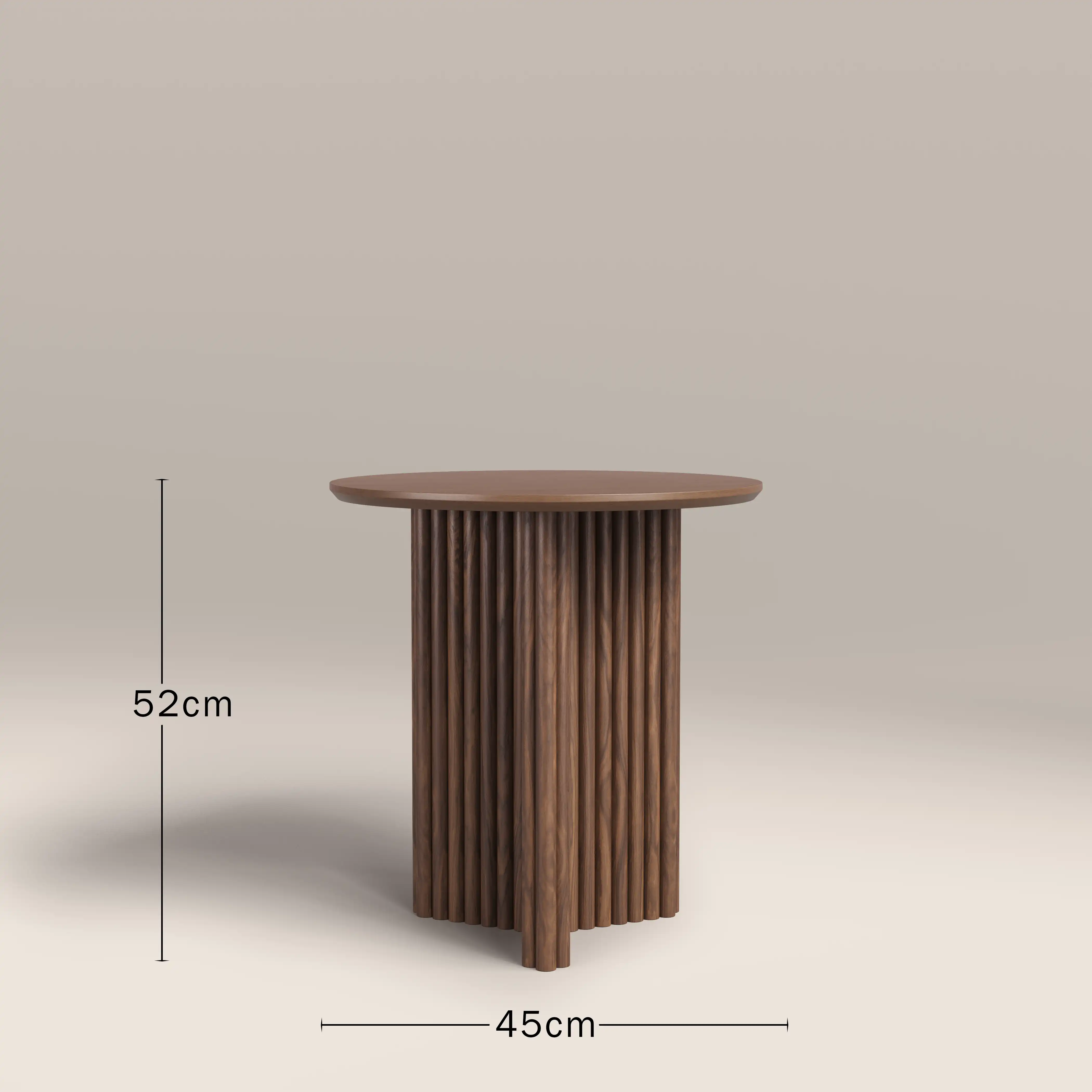 Caleb Round Wooden Side Table | Walnut - Image 5